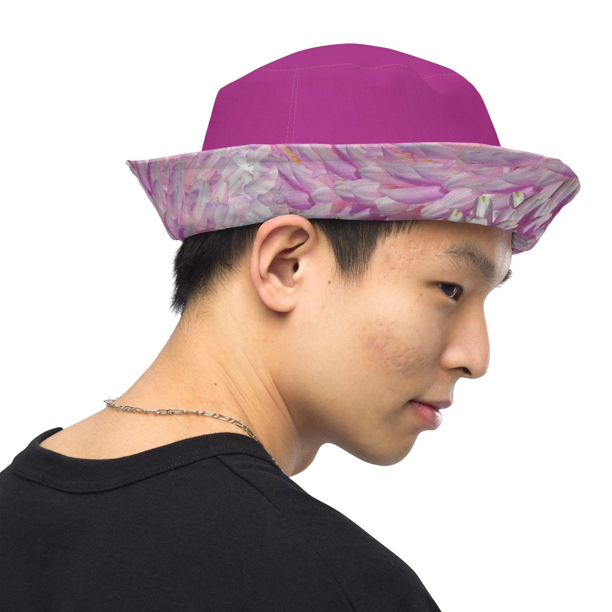 Reversible bucket hat Pink Petal Power and Red Violet - Image 10