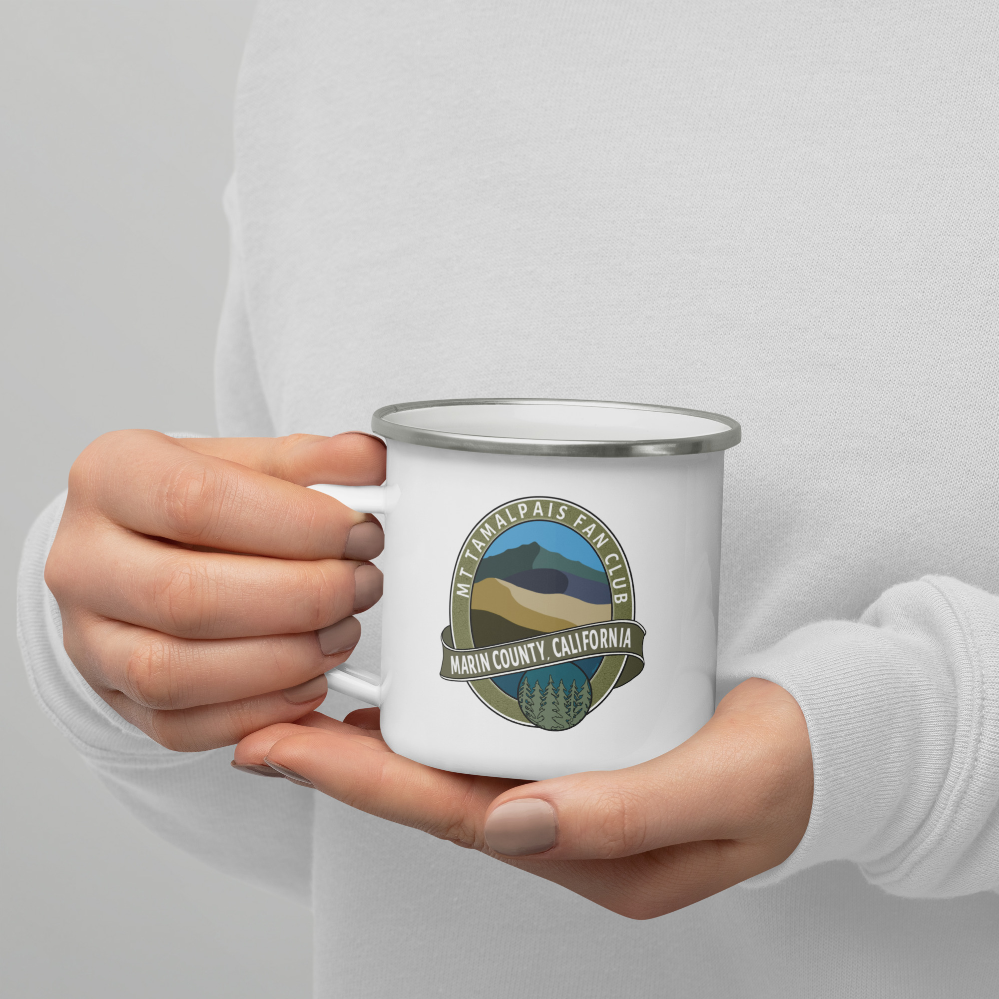 Enamel Mug Oval Mt Tamalpais Fan Club Marin County California Collector's - Image 2