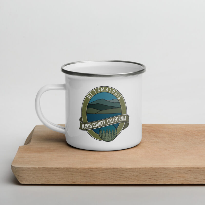 Enamel Mug Oval Mt Tamalpais Marin County California Collector's Mug