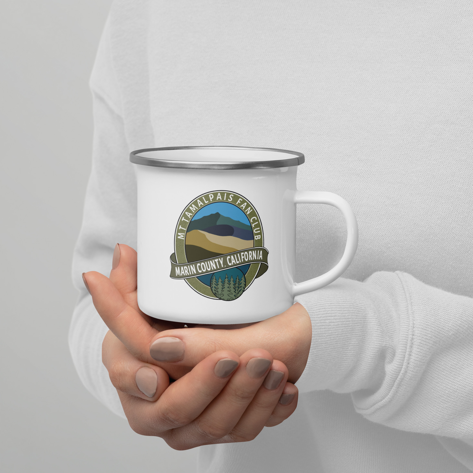 Enamel Mug Oval Mt Tamalpais Fan Club Marin County California Collector's - Image 3