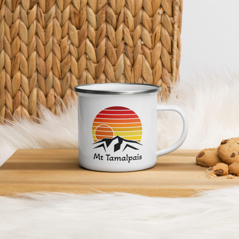 Enamel Mug Mt Tamalpais Retro Sunset