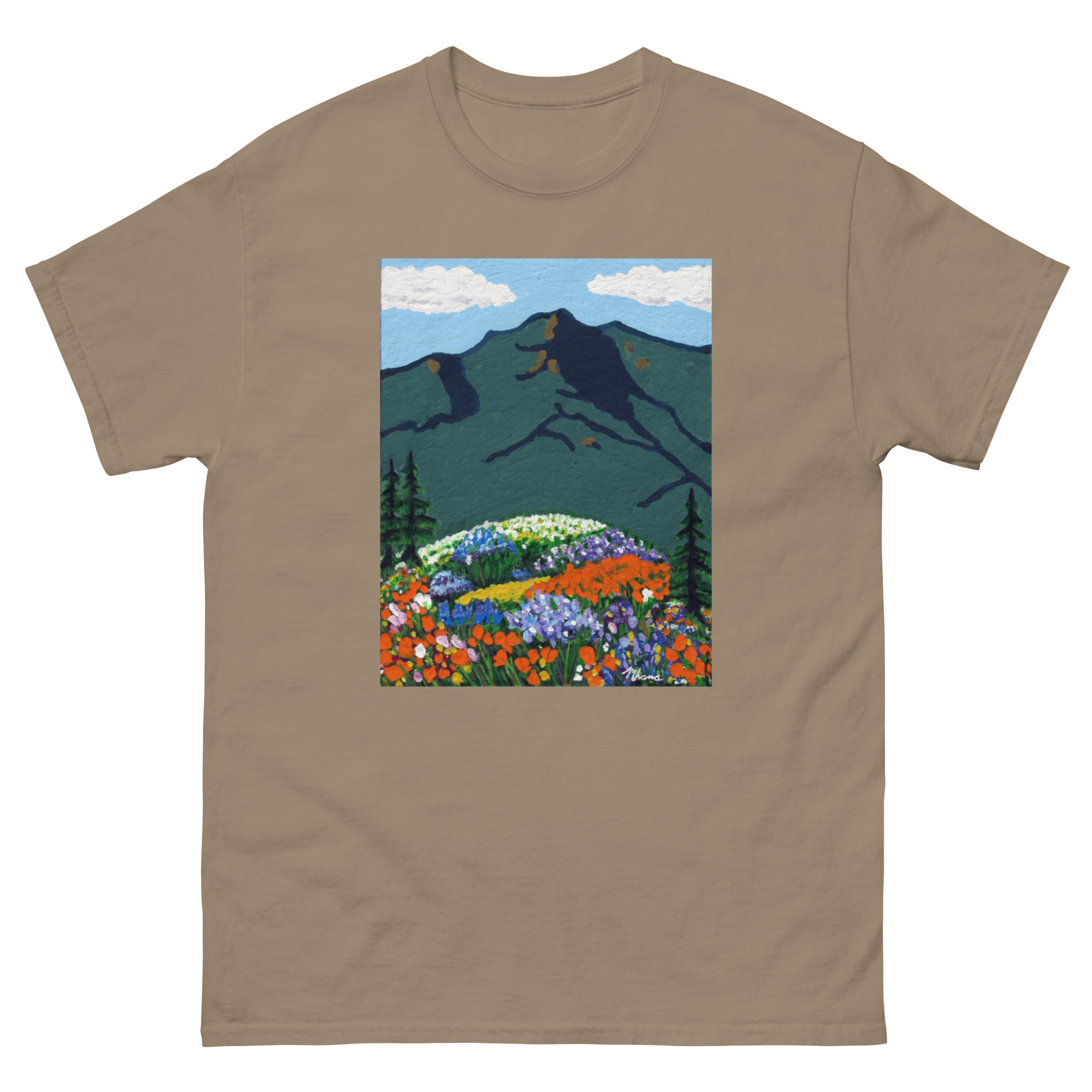 Unisex classic tee Mt Tamalpais Wildflowers Painting - Image 15