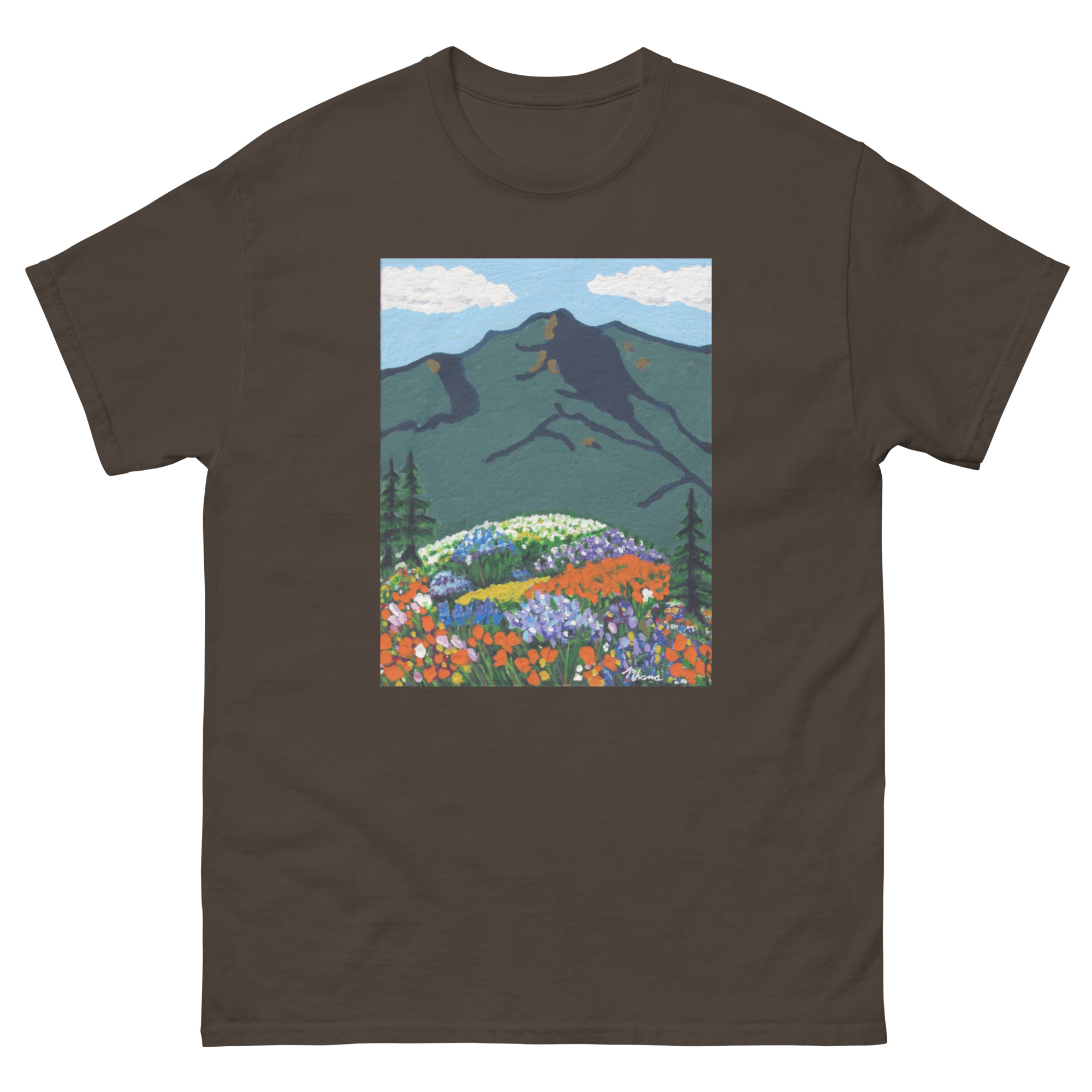 Unisex classic tee Mt Tamalpais Wildflowers Painting - Image 5