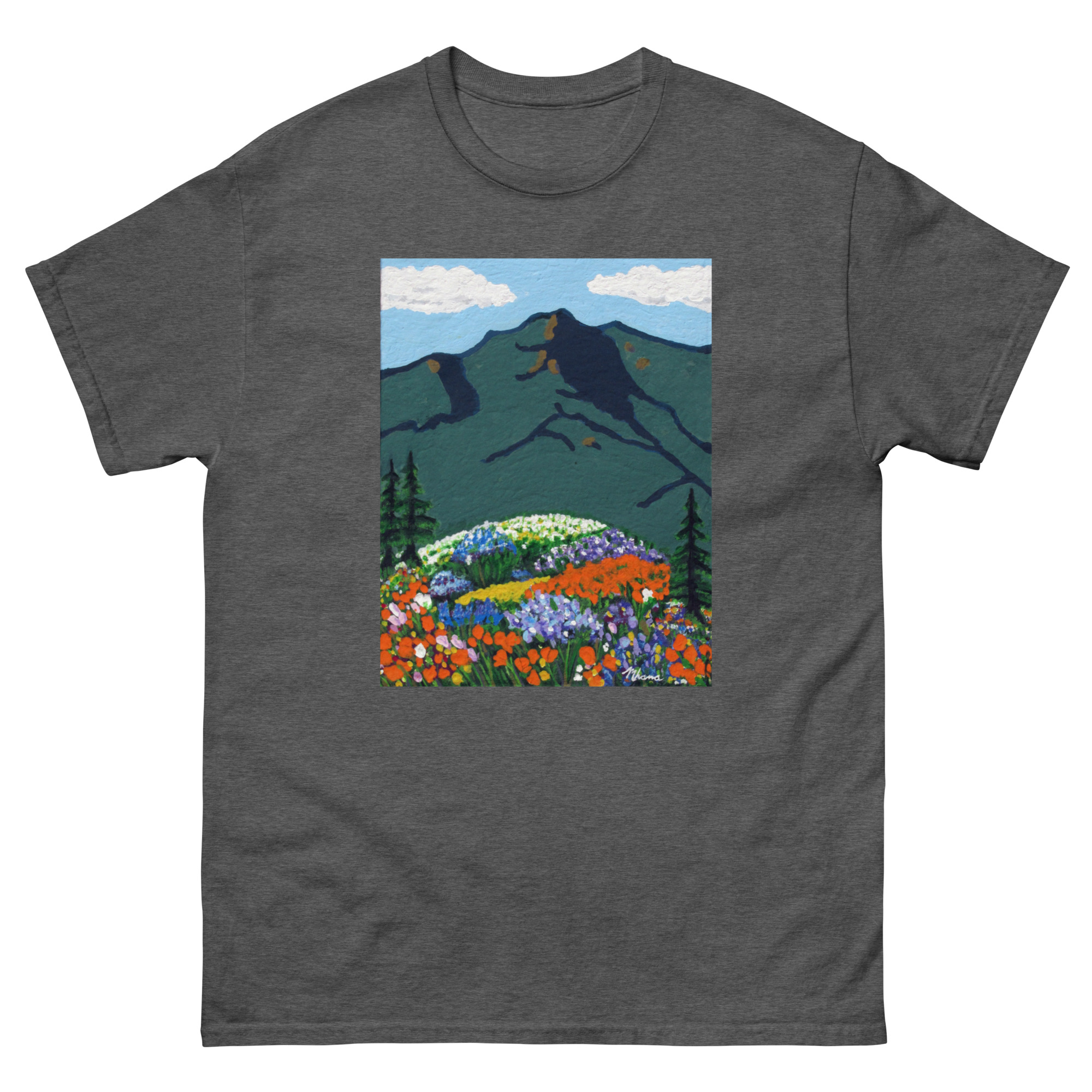 Unisex classic tee Mt Tamalpais Wildflowers Painting - Image 9