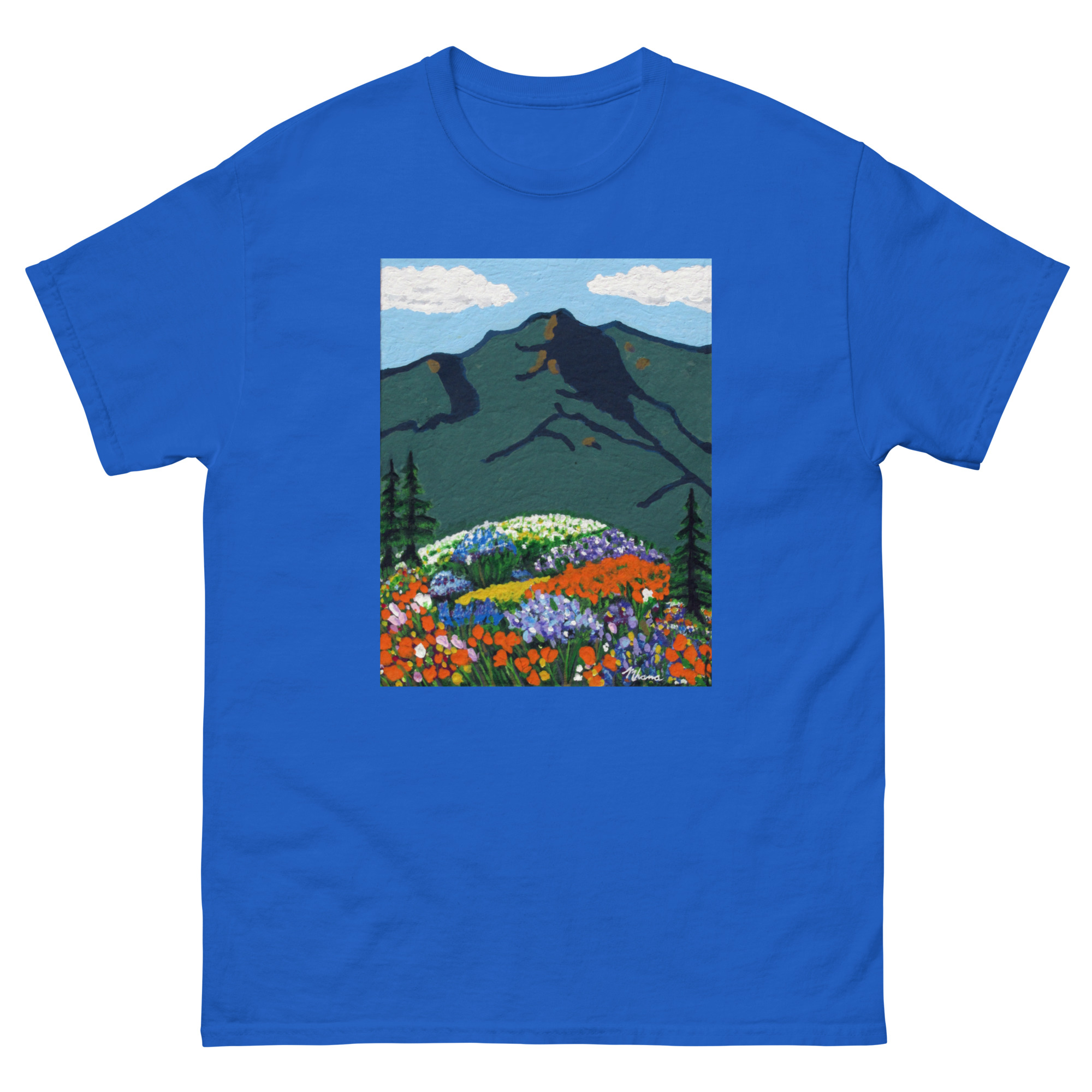 Unisex classic tee Mt Tamalpais Wildflowers Painting - Image 7