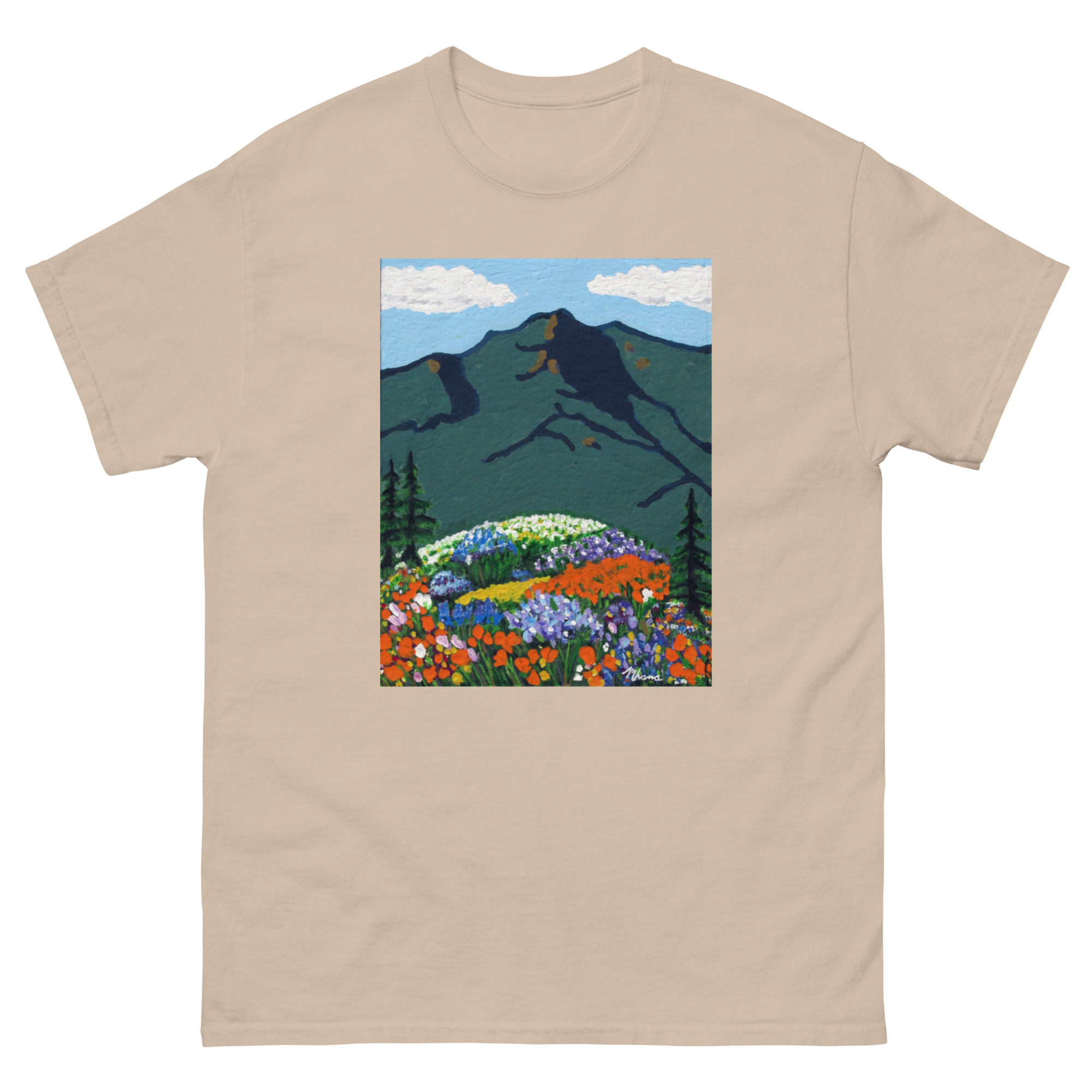 Unisex classic tee Mt Tamalpais Wildflowers Painting - Image 19