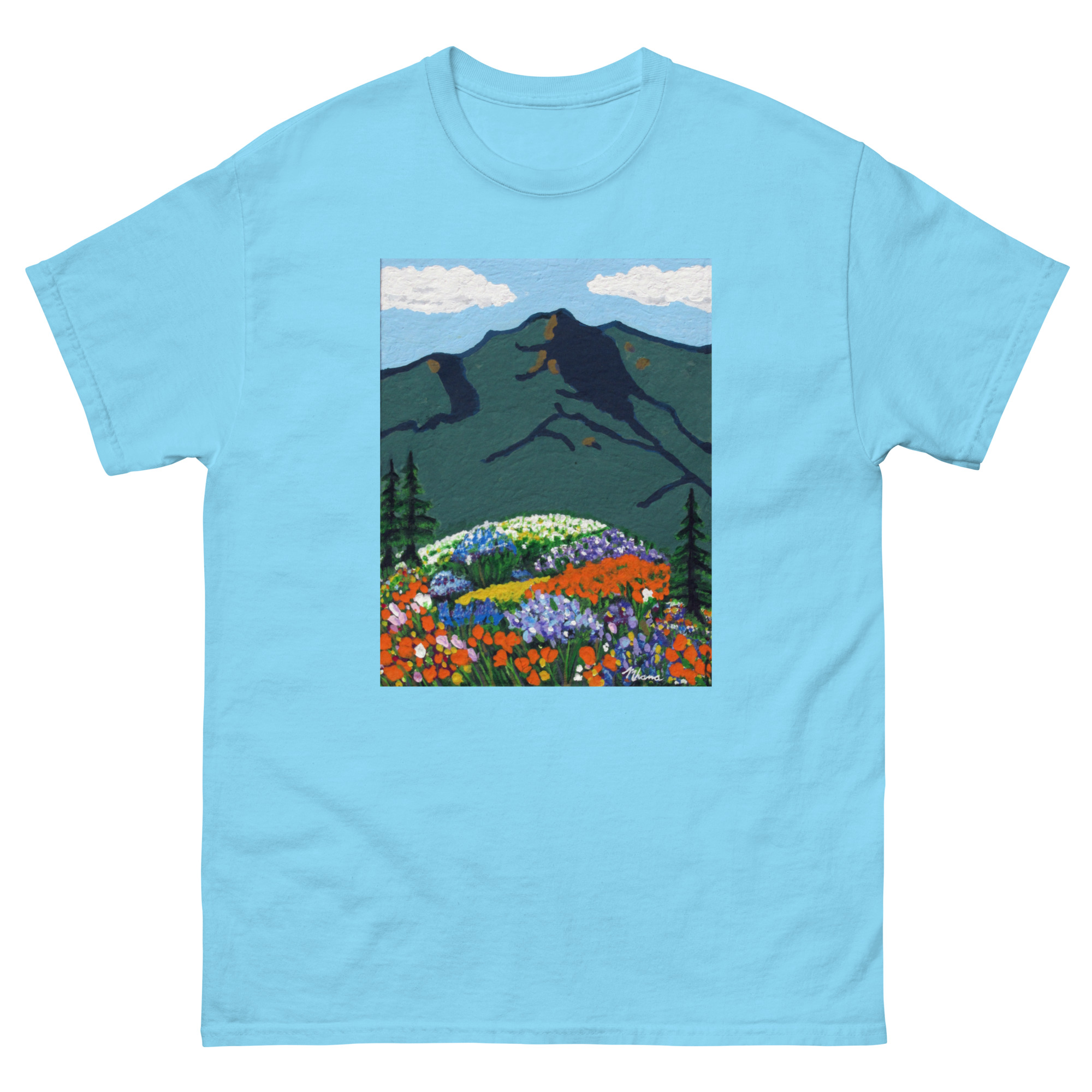 Unisex classic tee Mt Tamalpais Wildflowers Painting - Image 21