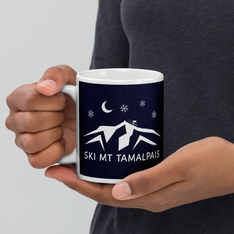 White glossy mug Ski Mt Tamalpais