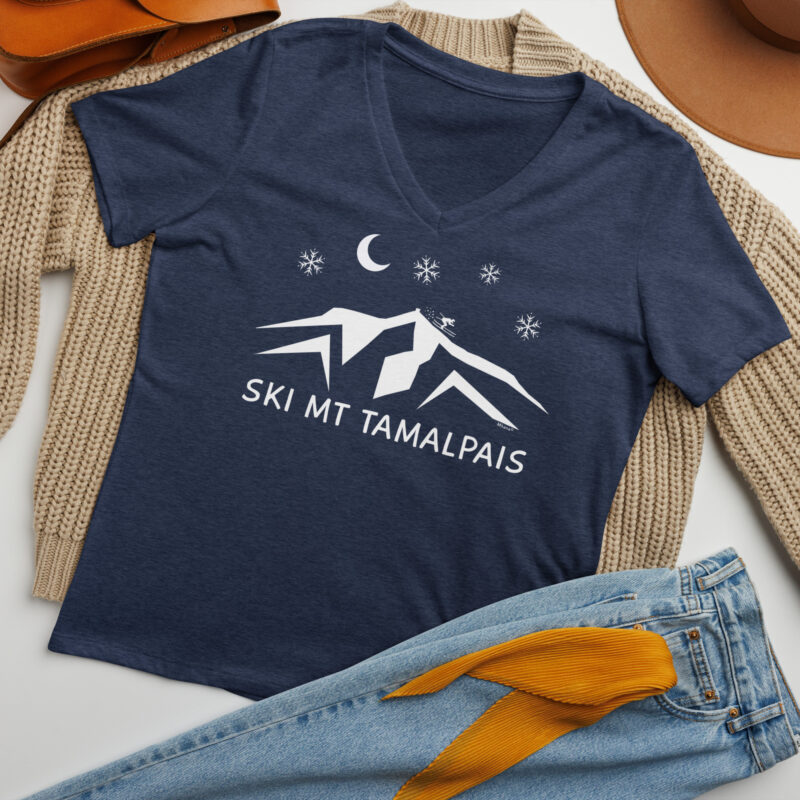Women’s relaxed v-neck t-shirt Ski Mt Tamalpais