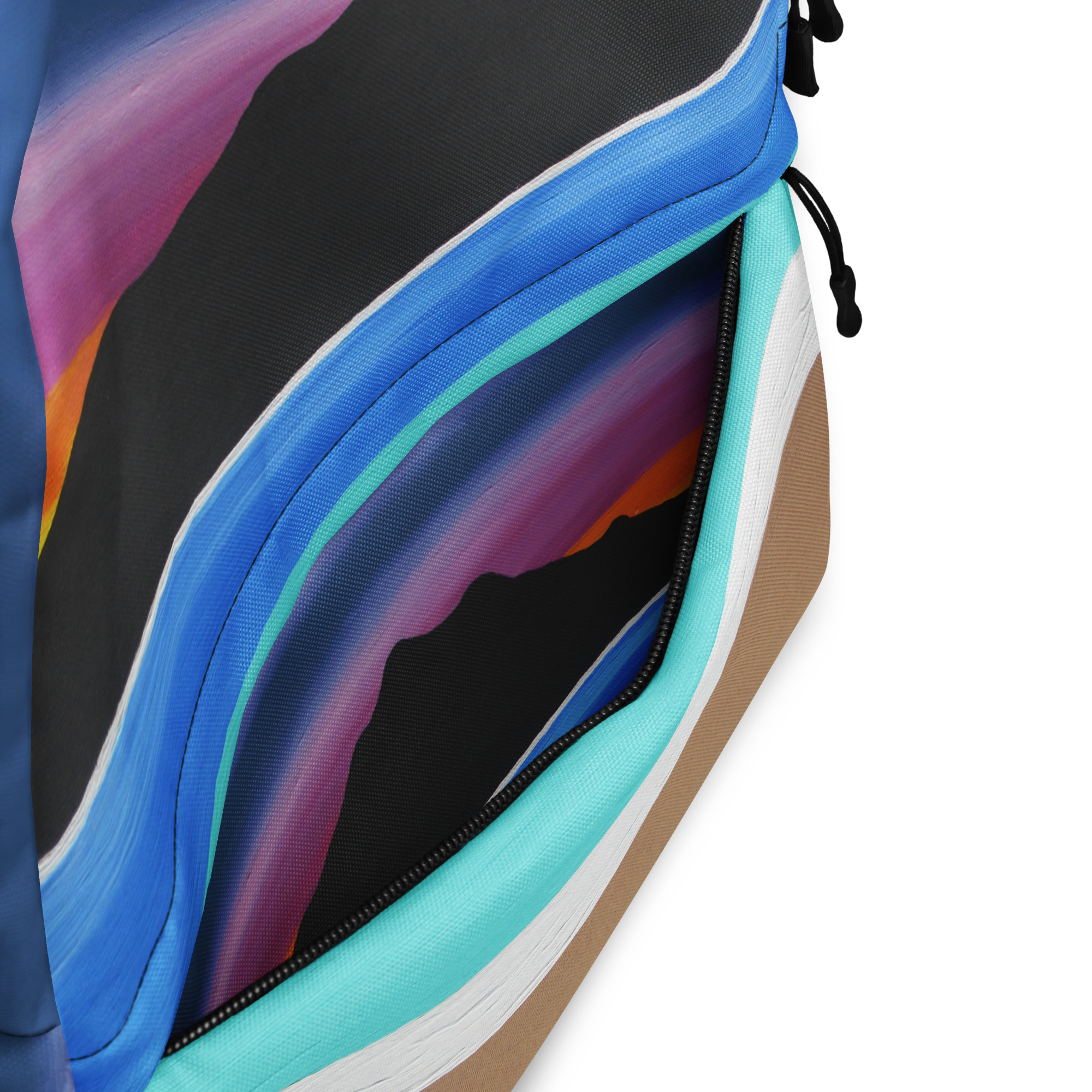 Backpack Zippered Pocket The Sleeping Lady's Serene Twilight Shoreline Mt Tamalpais - Image 10