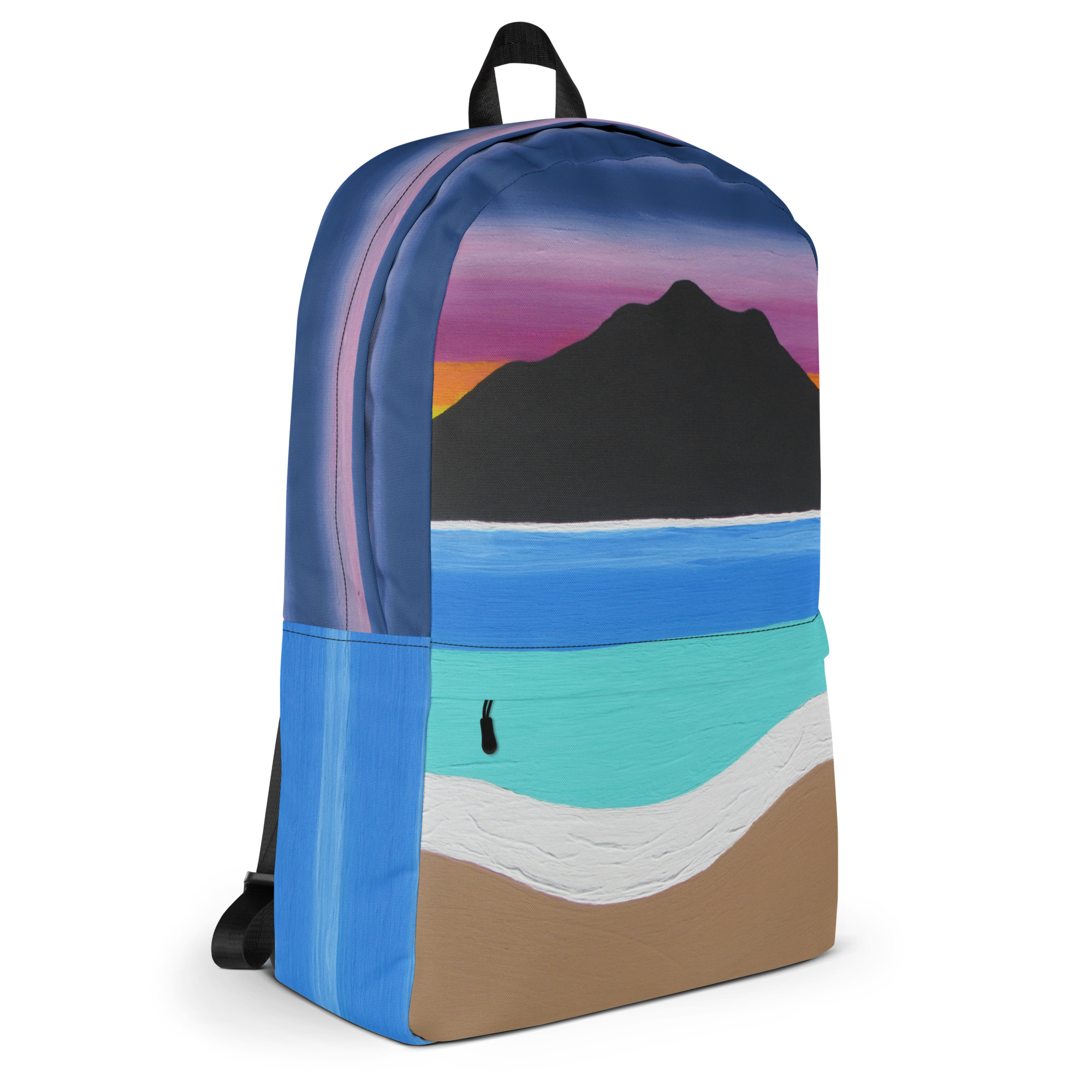 Backpack Zippered Pocket The Sleeping Lady's Serene Twilight Shoreline Mt Tamalpais - Image 2
