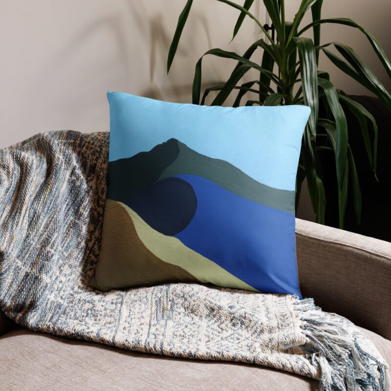 Basic Pillow Colors of Mt Tamalpais Painting (printed fabric)