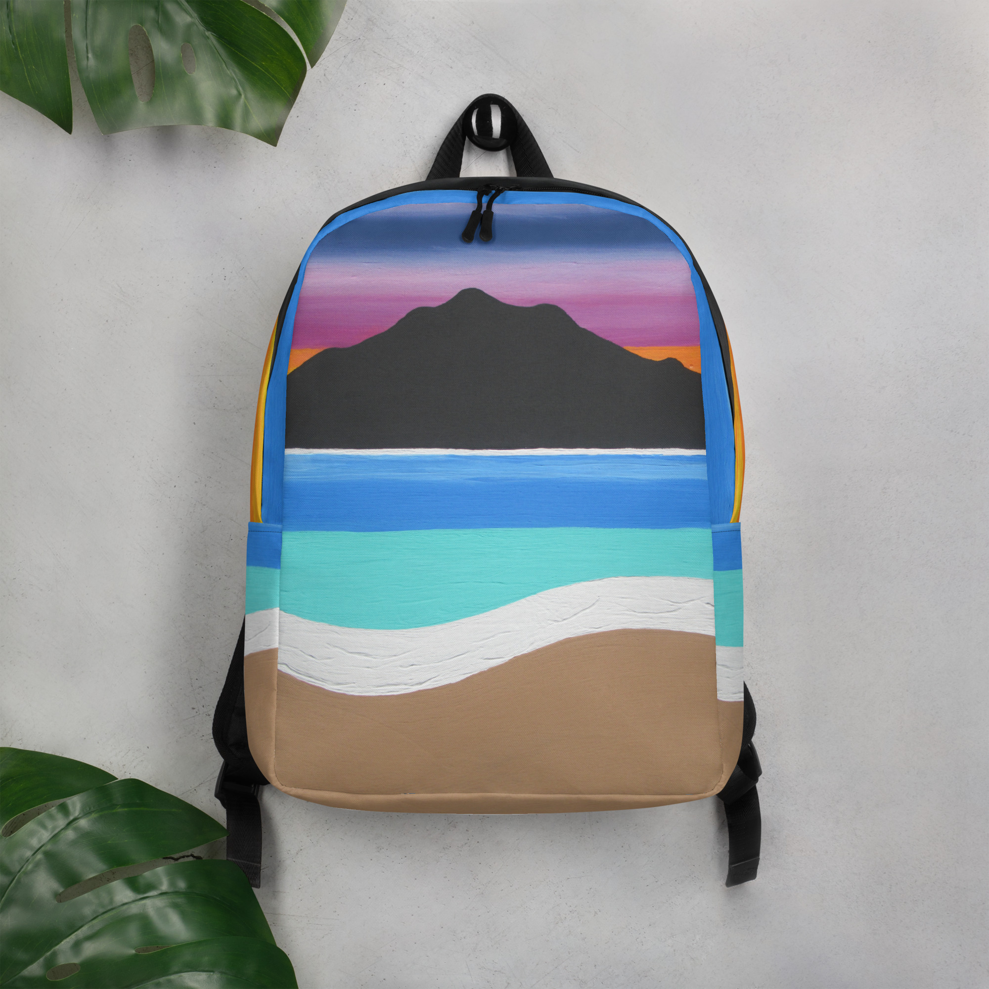 Minimalist Backpack The Sleeping Lady's Serene Twilight Shoreline Mt Tamalpais - Image 2