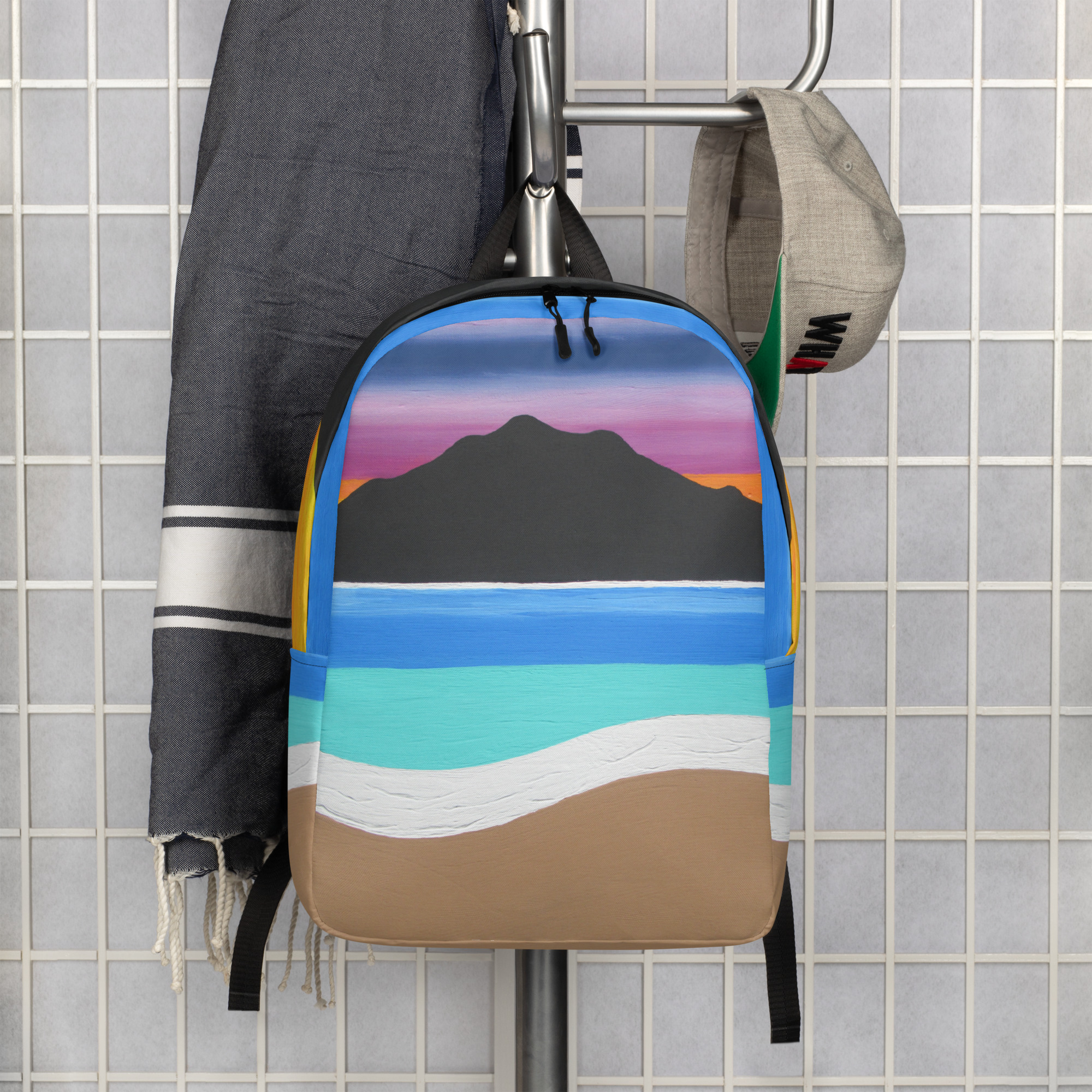 Minimalist Backpack The Sleeping Lady's Serene Twilight Shoreline Mt Tamalpais - Image 6