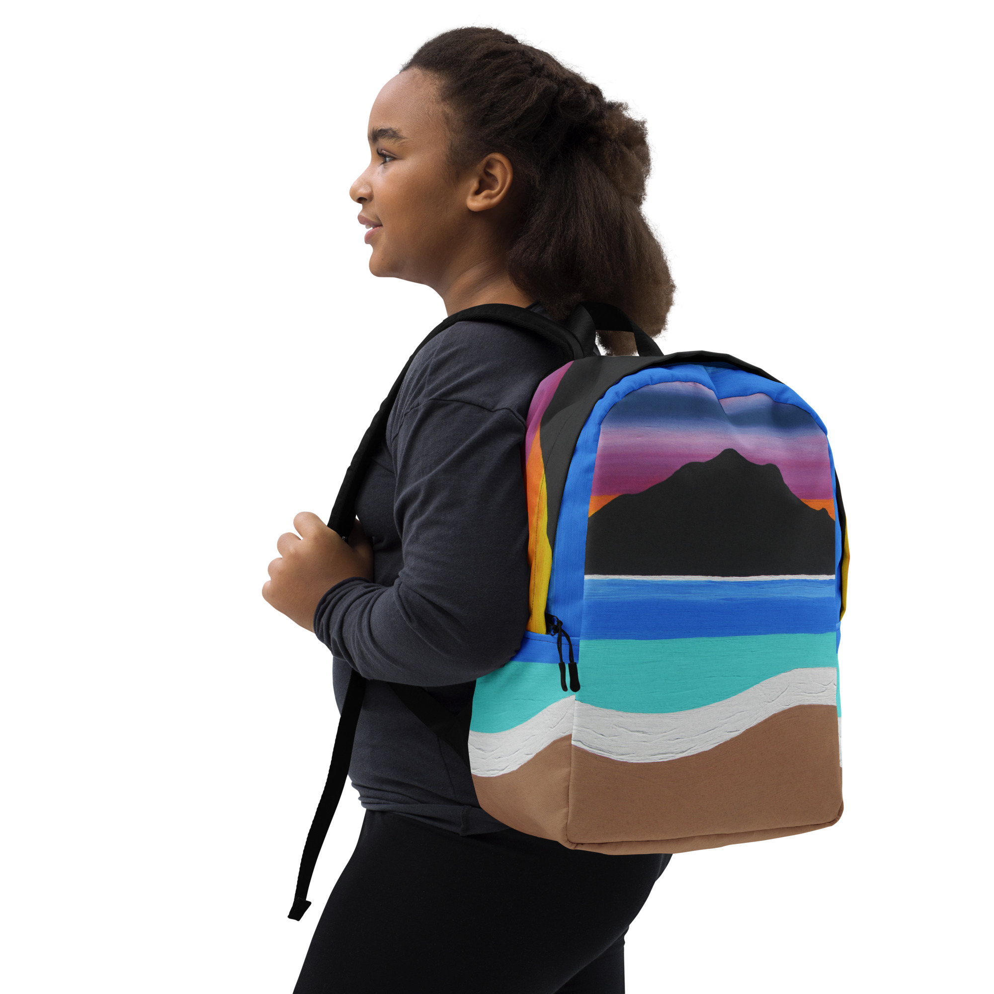 Minimalist Backpack The Sleeping Lady's Serene Twilight Shoreline Mt Tamalpais - Image 7