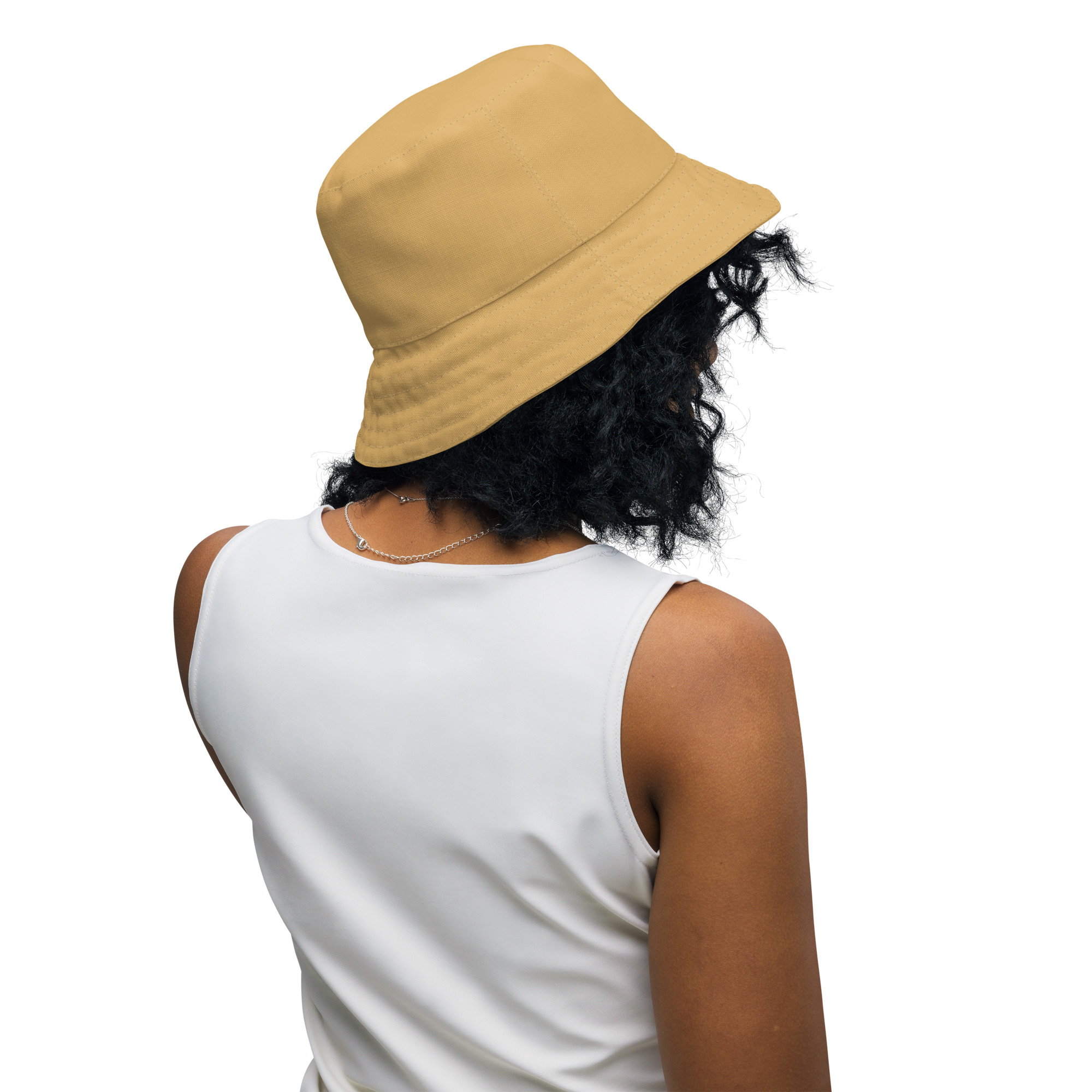 Reversible bucket hat The Sleeping Lady's Serene Twilight Shoreline Mt Tamalpais - Image 9