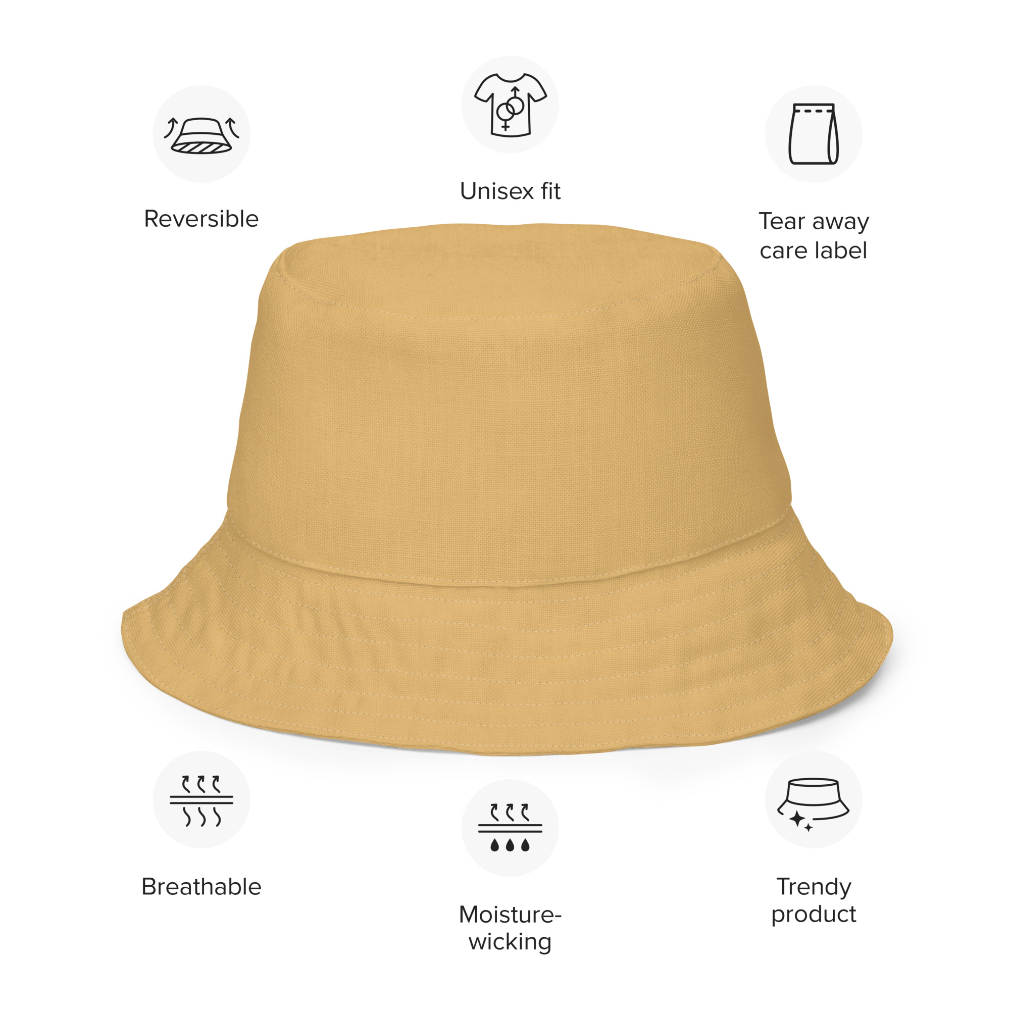 Reversible bucket hat The Sleeping Lady's Serene Twilight Shoreline Mt Tamalpais - Image 2