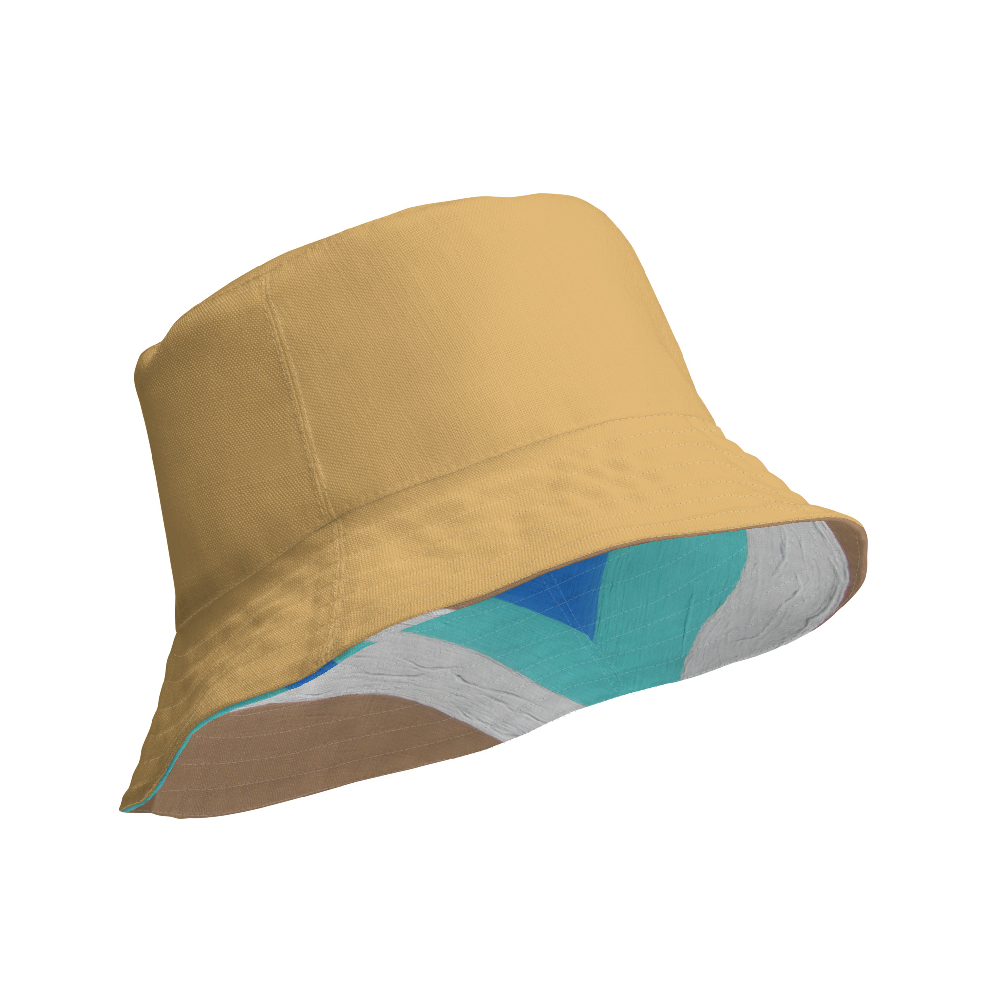 Reversible bucket hat The Sleeping Lady's Serene Twilight Shoreline Mt Tamalpais - Image 3