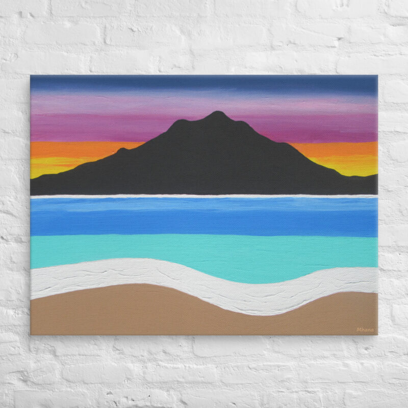 Canvas The Sleeping Lady's Serene Twilight Shoreline Mt Tamalpais Painting (Print)