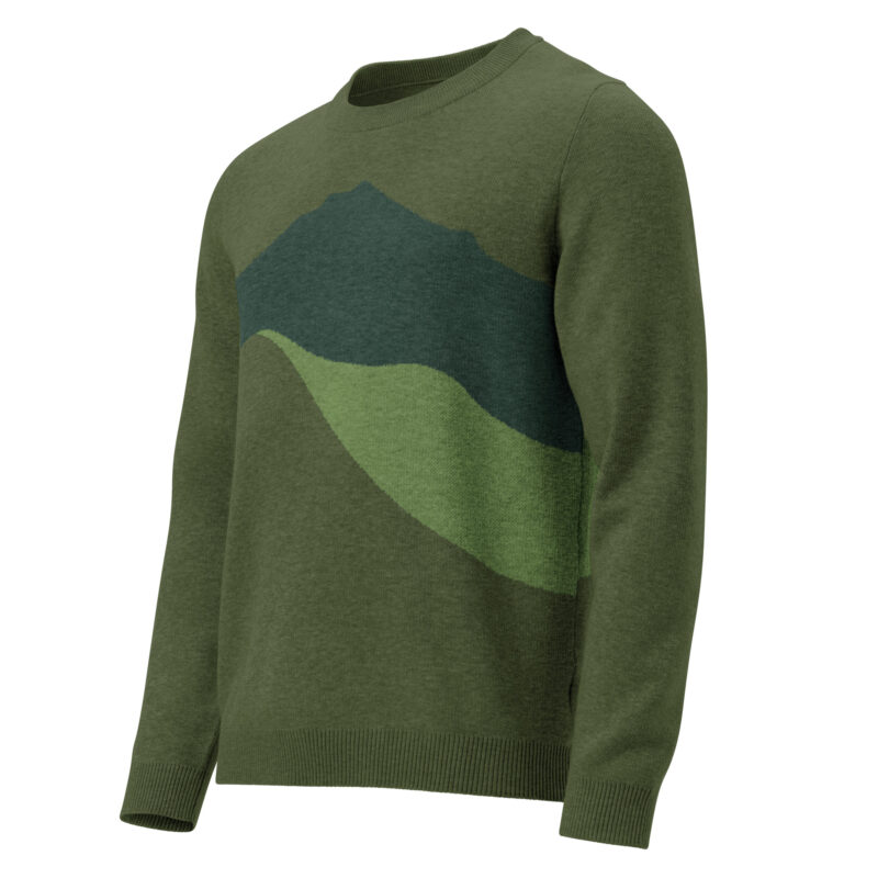 Knitted Sweater Vivid Colors of Mt Tamalpais Green Pine Olive