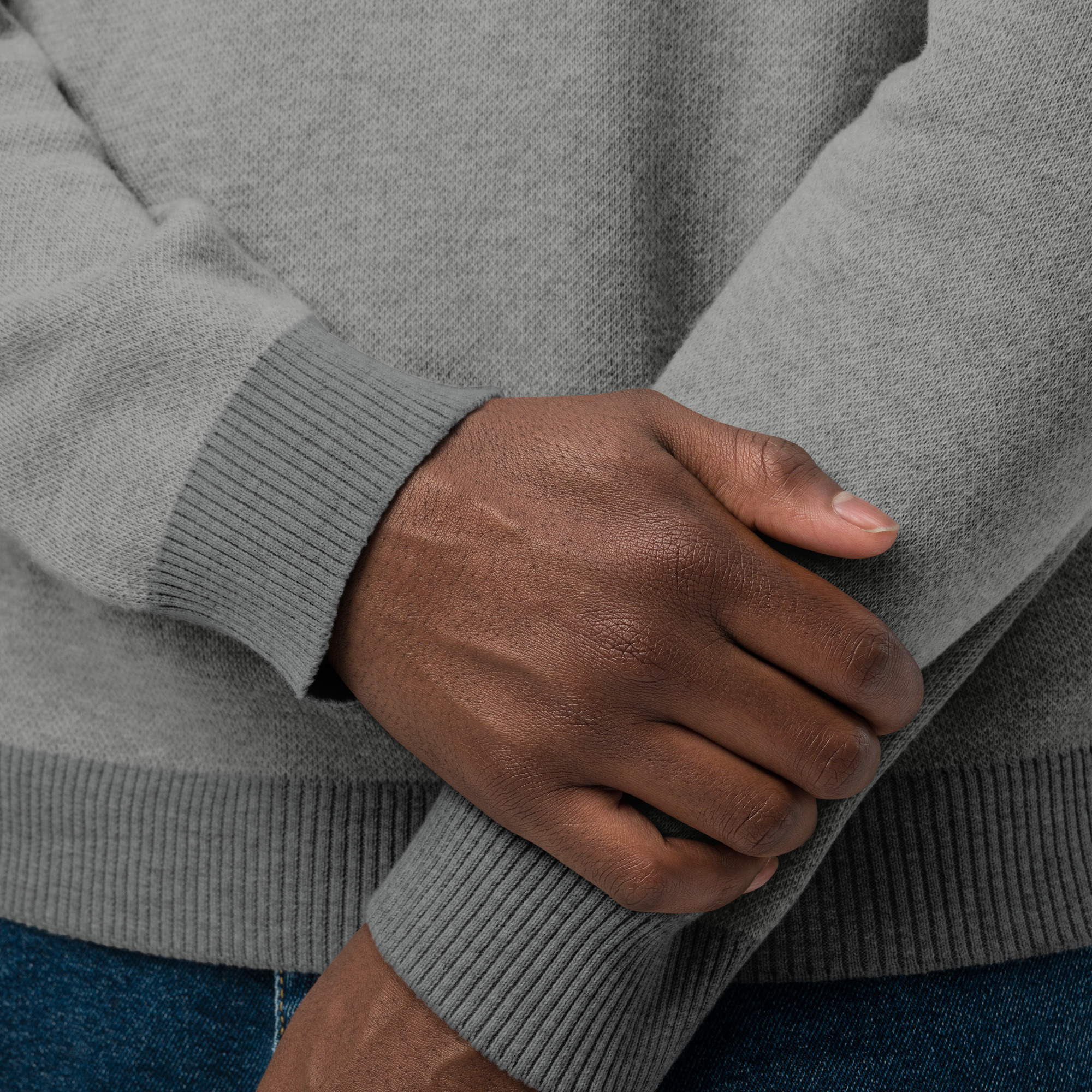 Knitted Sweater Bigfoot Moon and Tree - Foggy Gray - Image 10