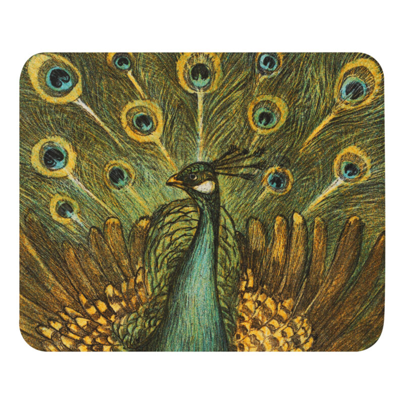 Mouse pad Peacock and Chickens / Pauw met Kippen, Theo van Hoytema 1878-1910