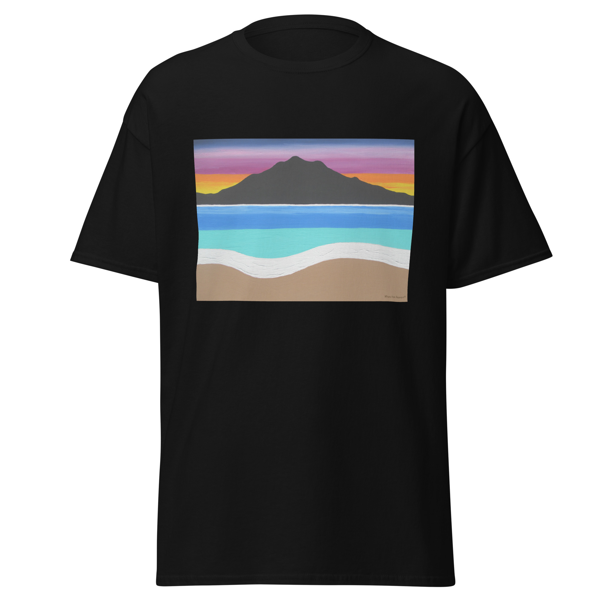 Unisex classic tee The Sleeping Lady's Serene Twilight Shoreline Mt Tamalpais - Image 2