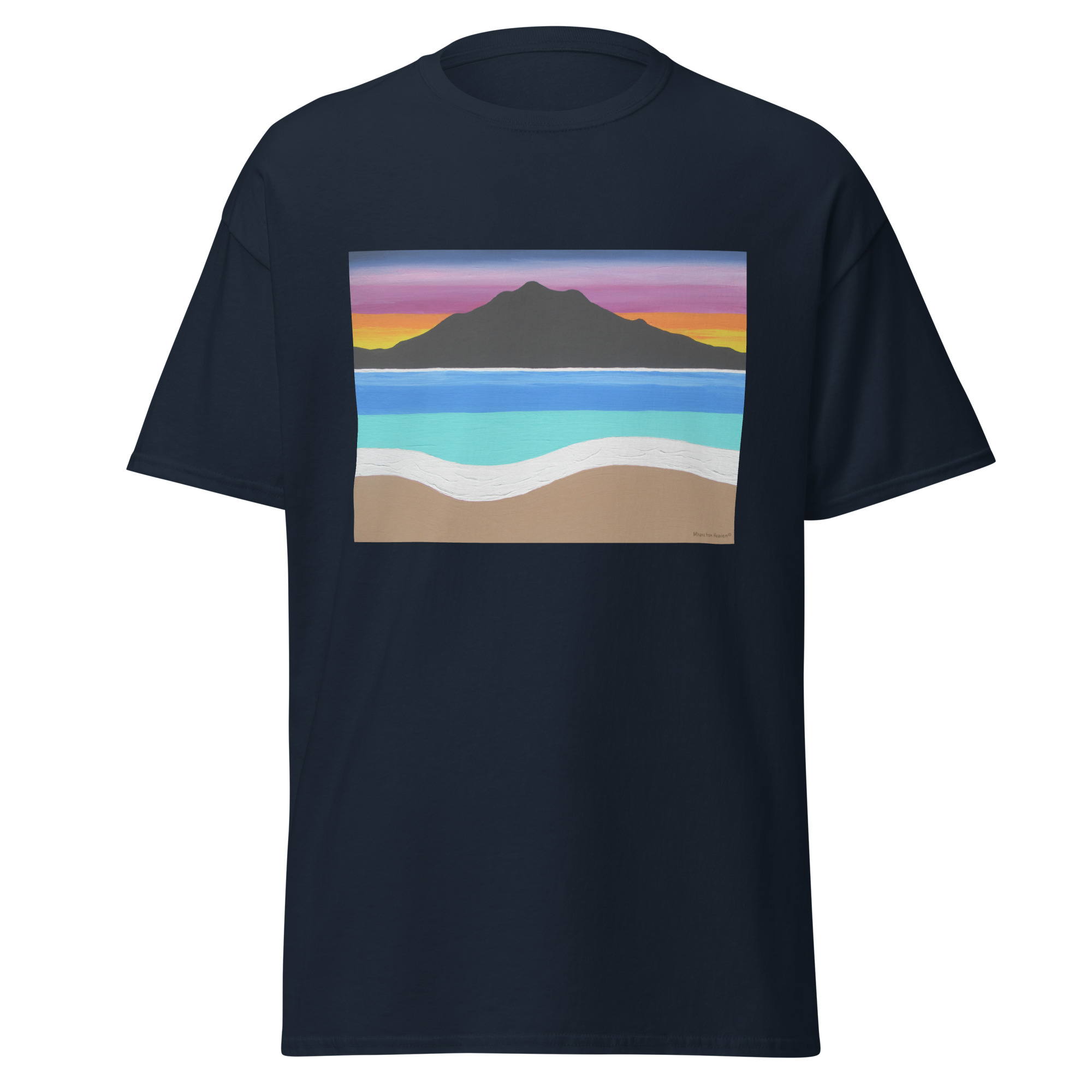 Unisex classic tee The Sleeping Lady's Serene Twilight Shoreline Mt Tamalpais - Image 3