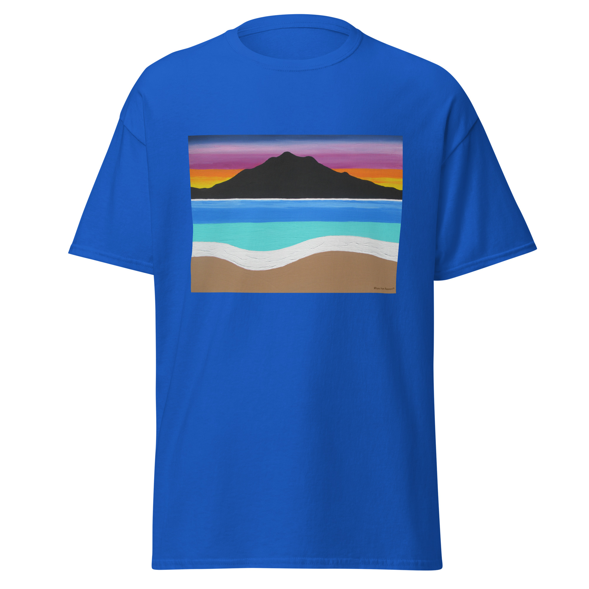 Unisex classic tee The Sleeping Lady's Serene Twilight Shoreline Mt Tamalpais - Image 4