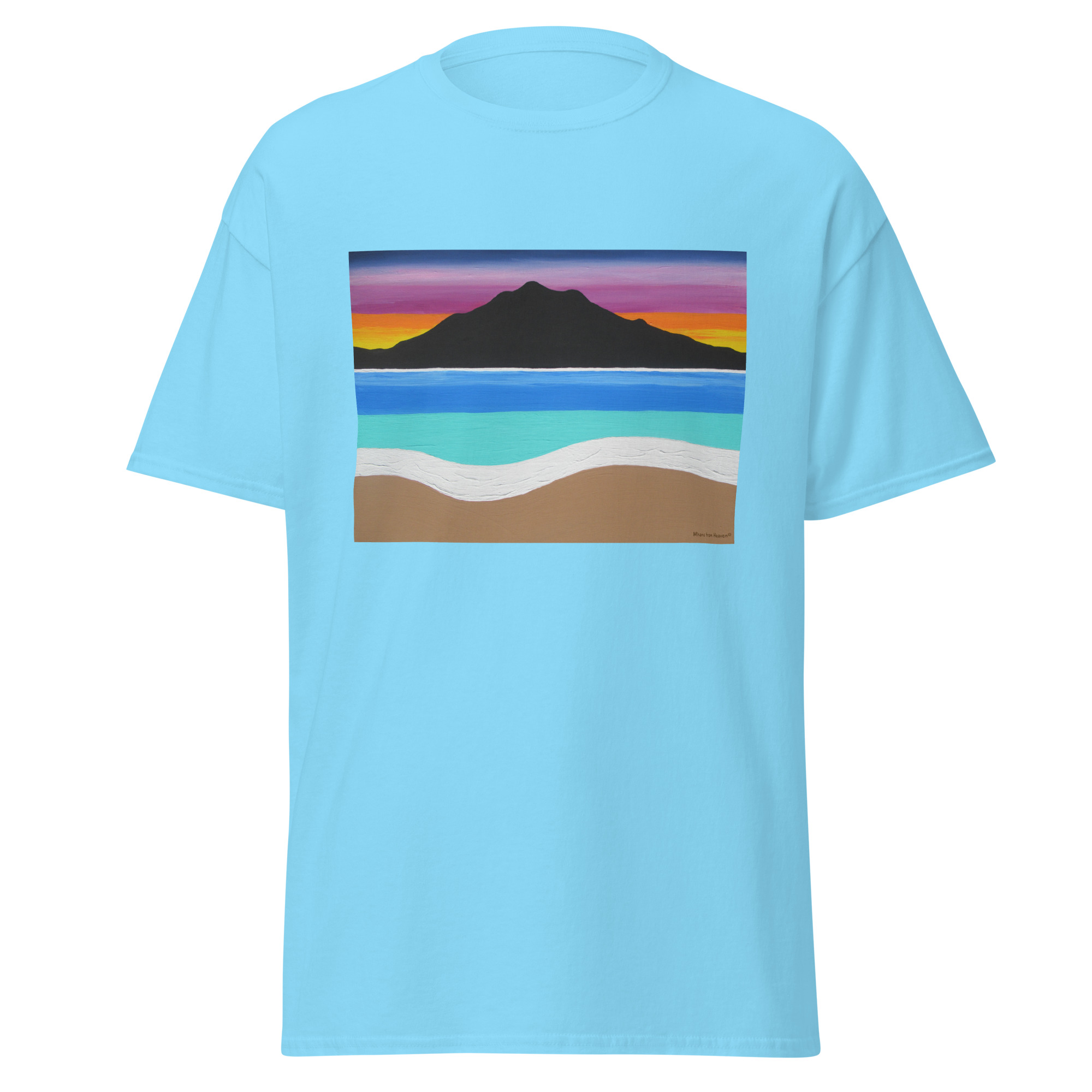 Unisex classic tee The Sleeping Lady's Serene Twilight Shoreline Mt Tamalpais - Image 6