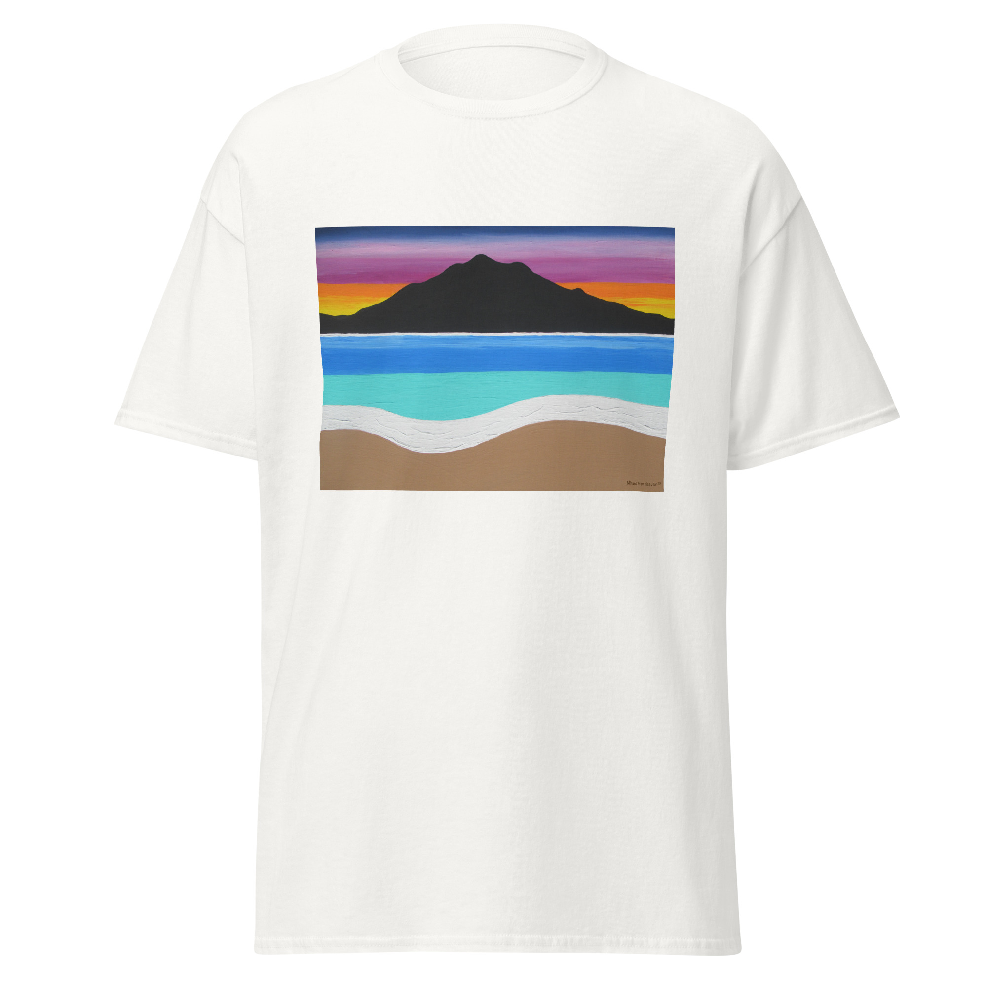 Unisex classic tee The Sleeping Lady's Serene Twilight Shoreline Mt Tamalpais - Image 9