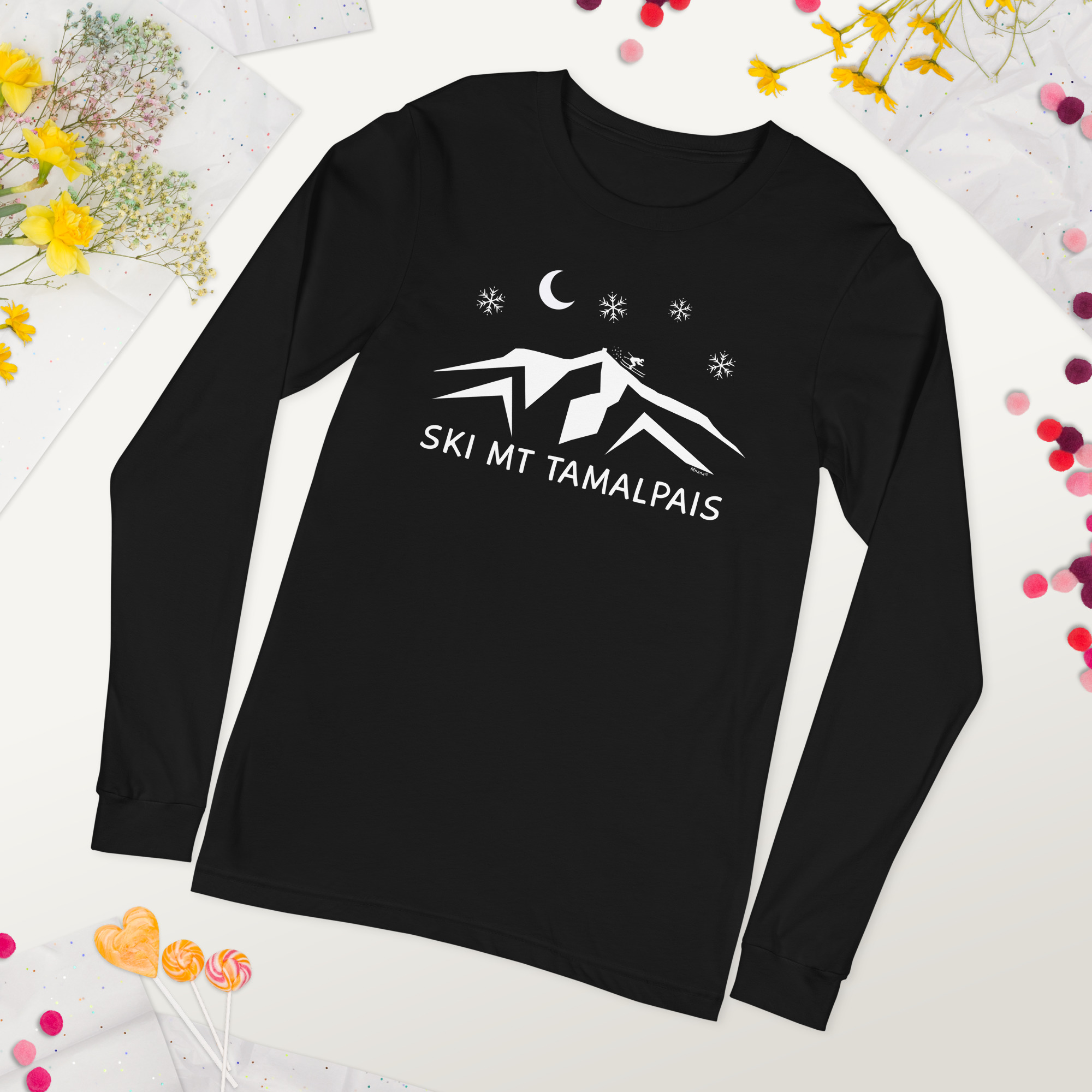 Unisex Long Sleeve Tee Ski Mt Tamalpais - Image 5