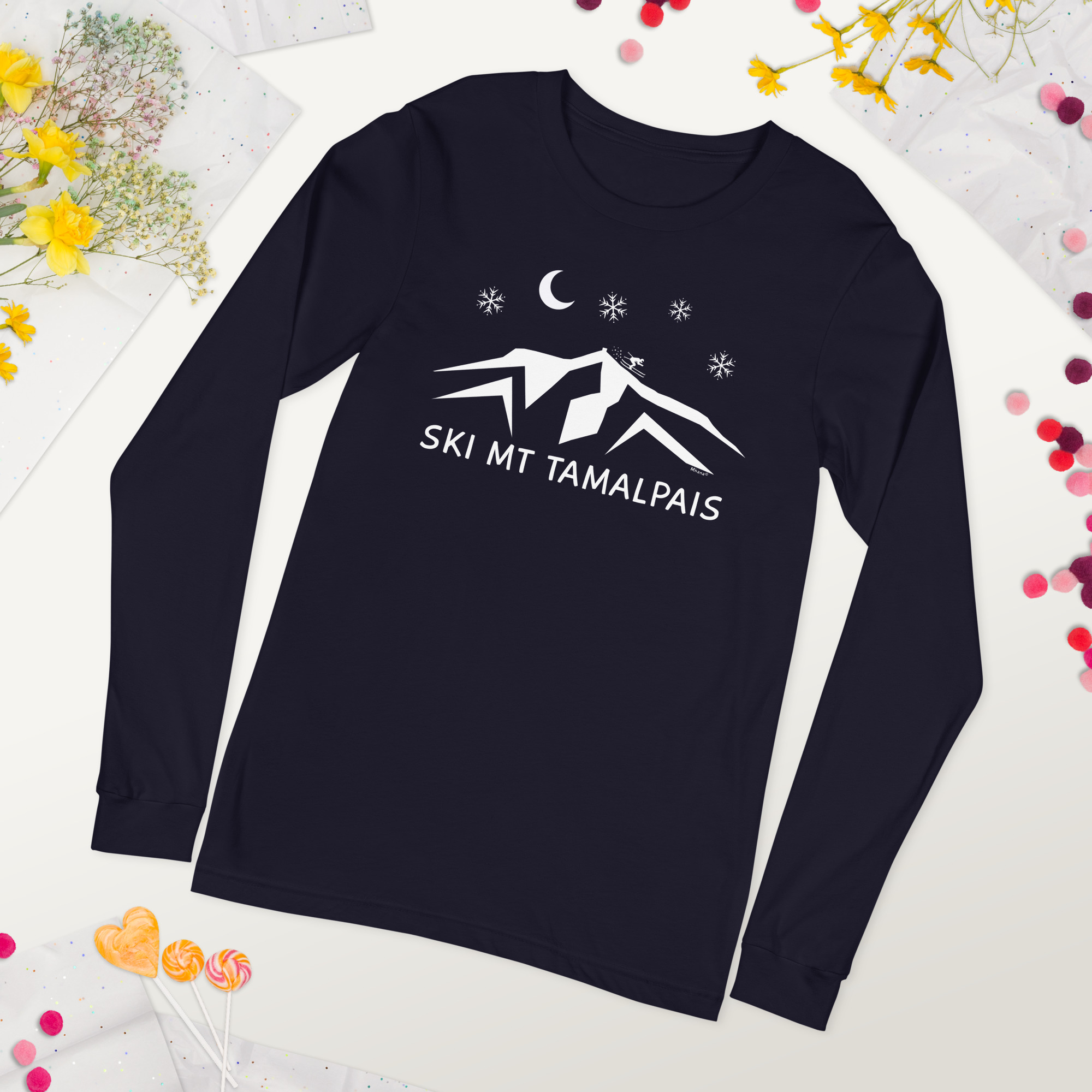 Unisex Long Sleeve Tee Ski Mt Tamalpais - Image 4