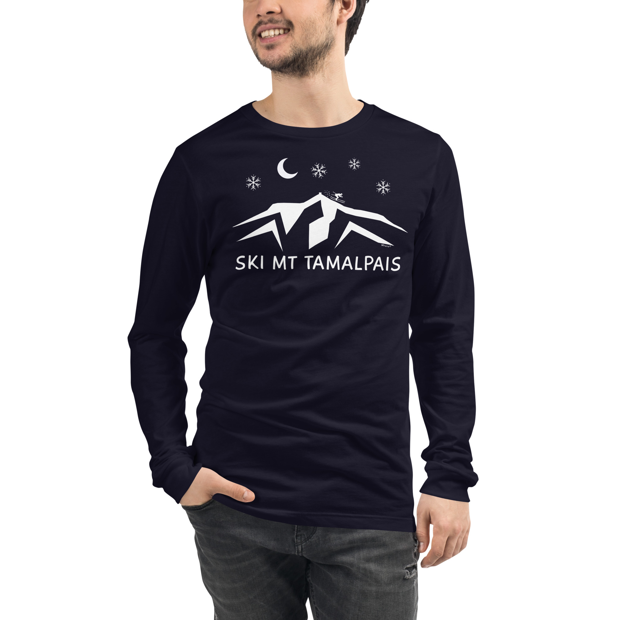 Unisex Long Sleeve Tee Ski Mt Tamalpais