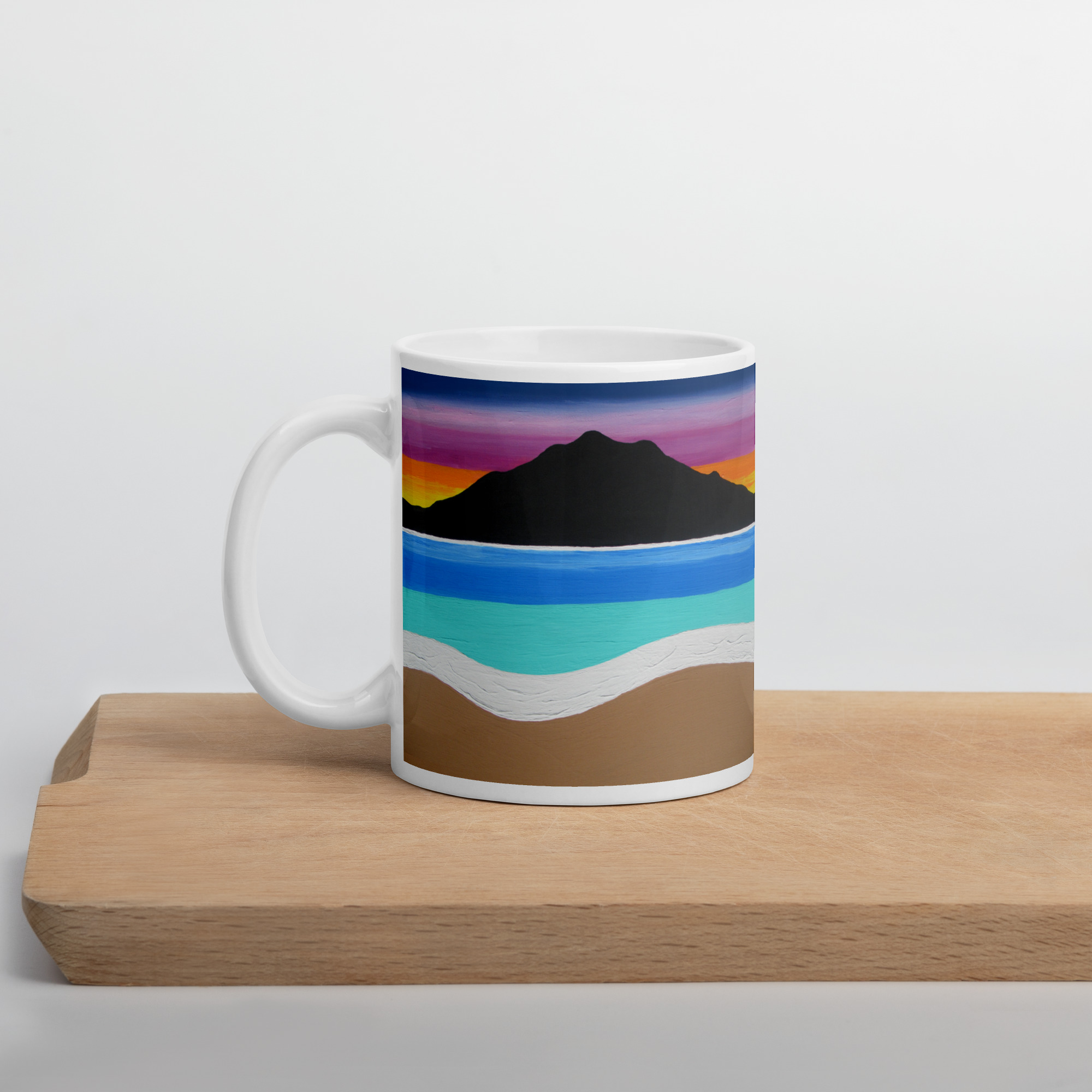 White glossy mug The Sleeping Lady's Serene Twilight Shoreline Mt Tamalpais - Image 5