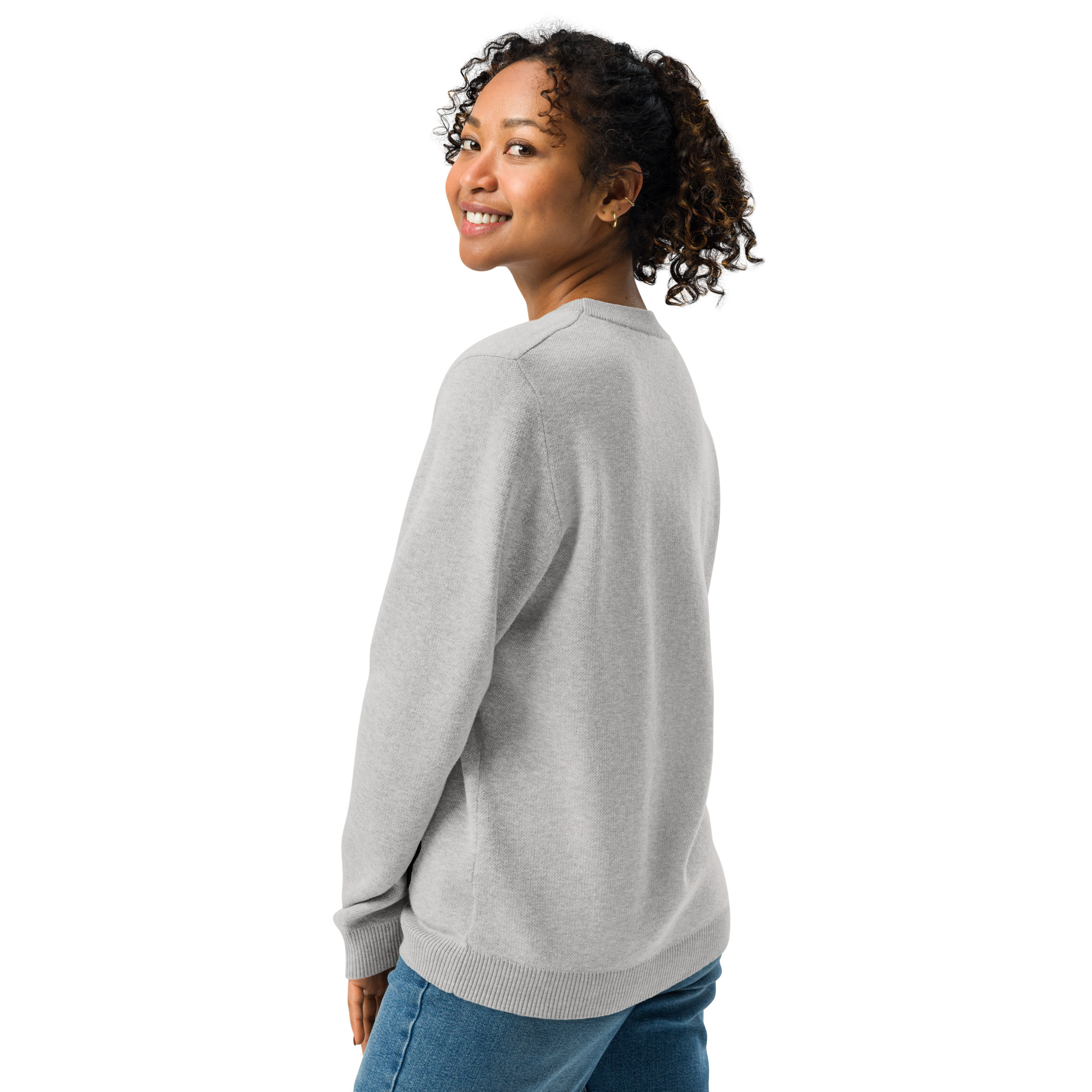 Knitted Sweater Smiling Bigfoot - Mysterious Foggy Gray - Image 10