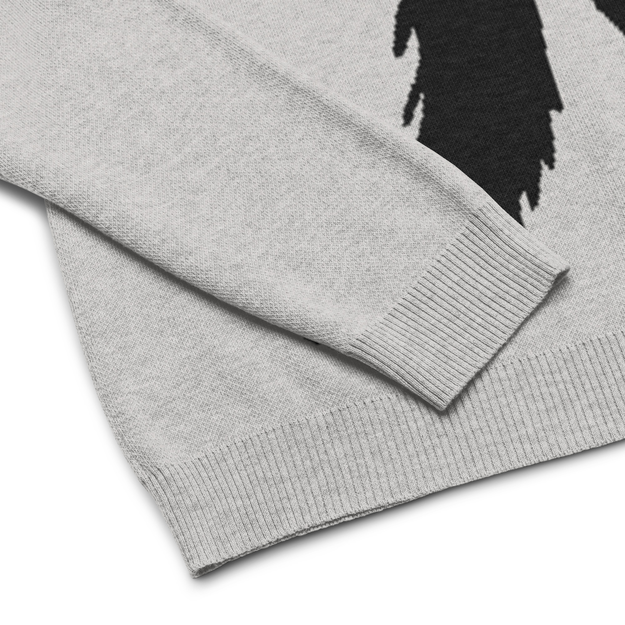 Knitted Sweater Smiling Bigfoot - Mysterious Foggy Gray - Image 11