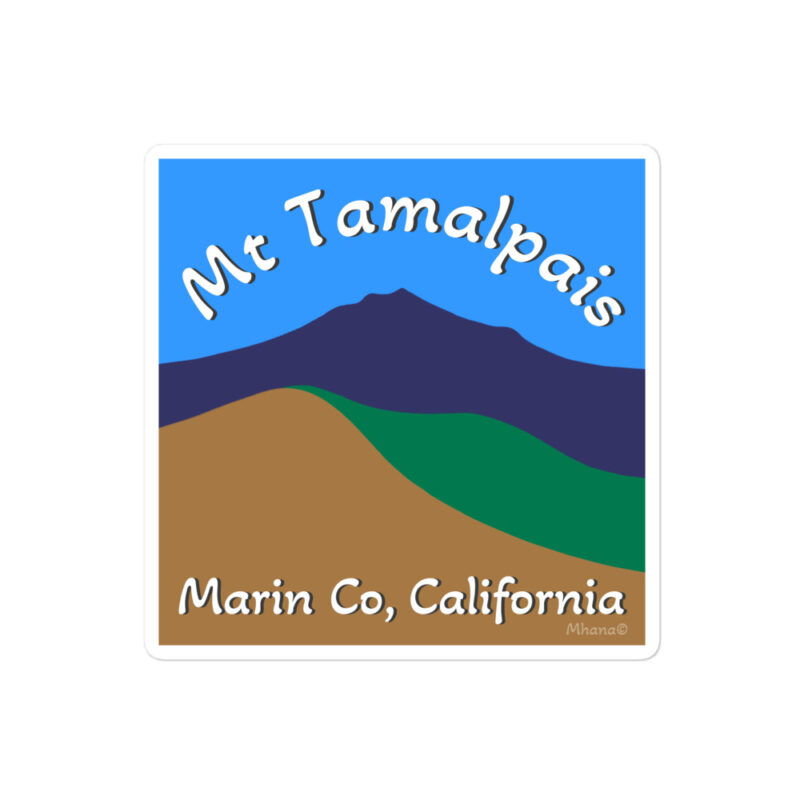 Bubble-free stickers Mt Tamalpais Marin County California Square