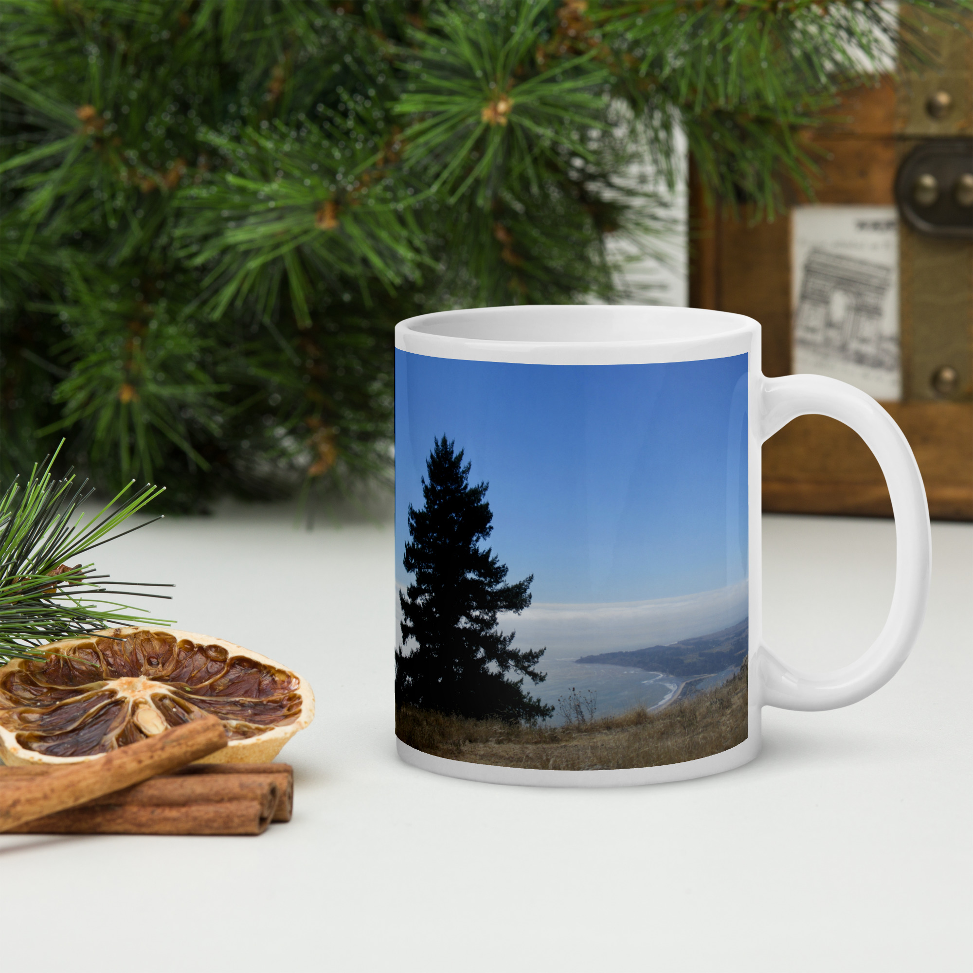 White glossy mug Stinson Beach Mt Tamalpais Marin County California - Image 3