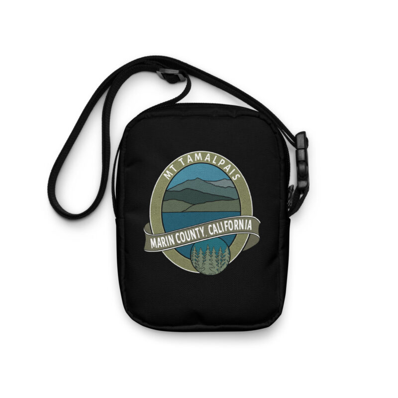 Utility crossbody bag Oval Mt Tamalpais Marin County California Collector's Design Black