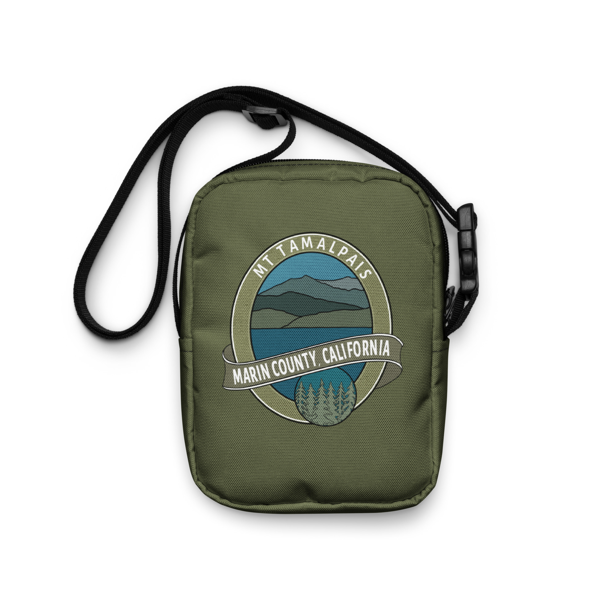 Utility crossbody bag Oval Mt Tamalpais Marin County California Collector's Design Saratoga Green