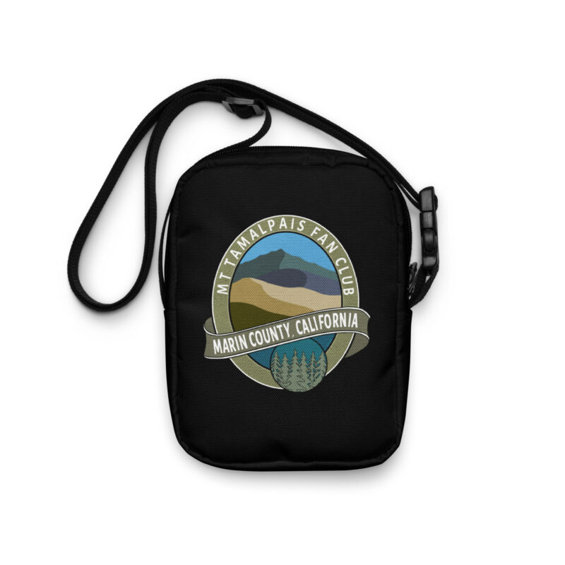 Utility crossbody bag Oval Mt Tamalpais Fan Club Marin County California Collector's Design Black