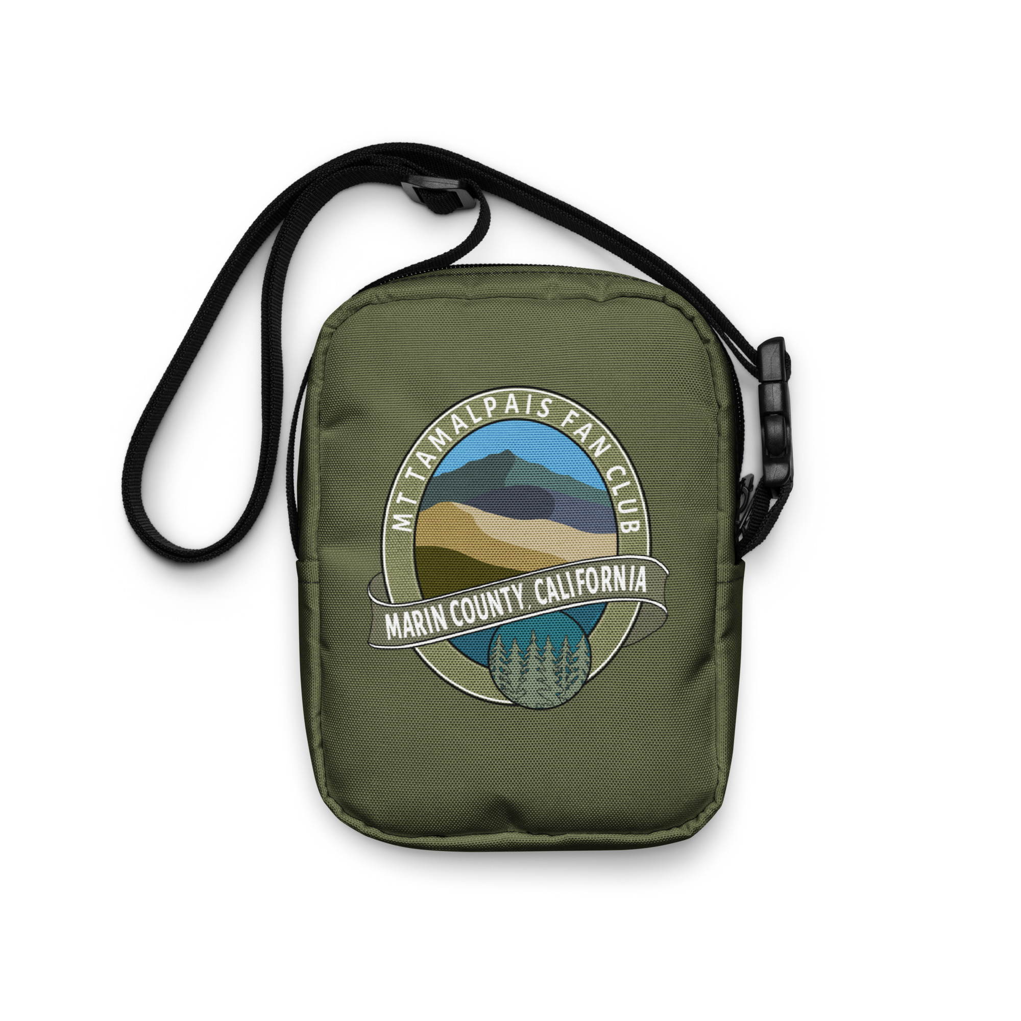 Utility crossbody bag Oval Mt Tamalpais Fan Club Marin County California Collector's Design Saratoga Green
