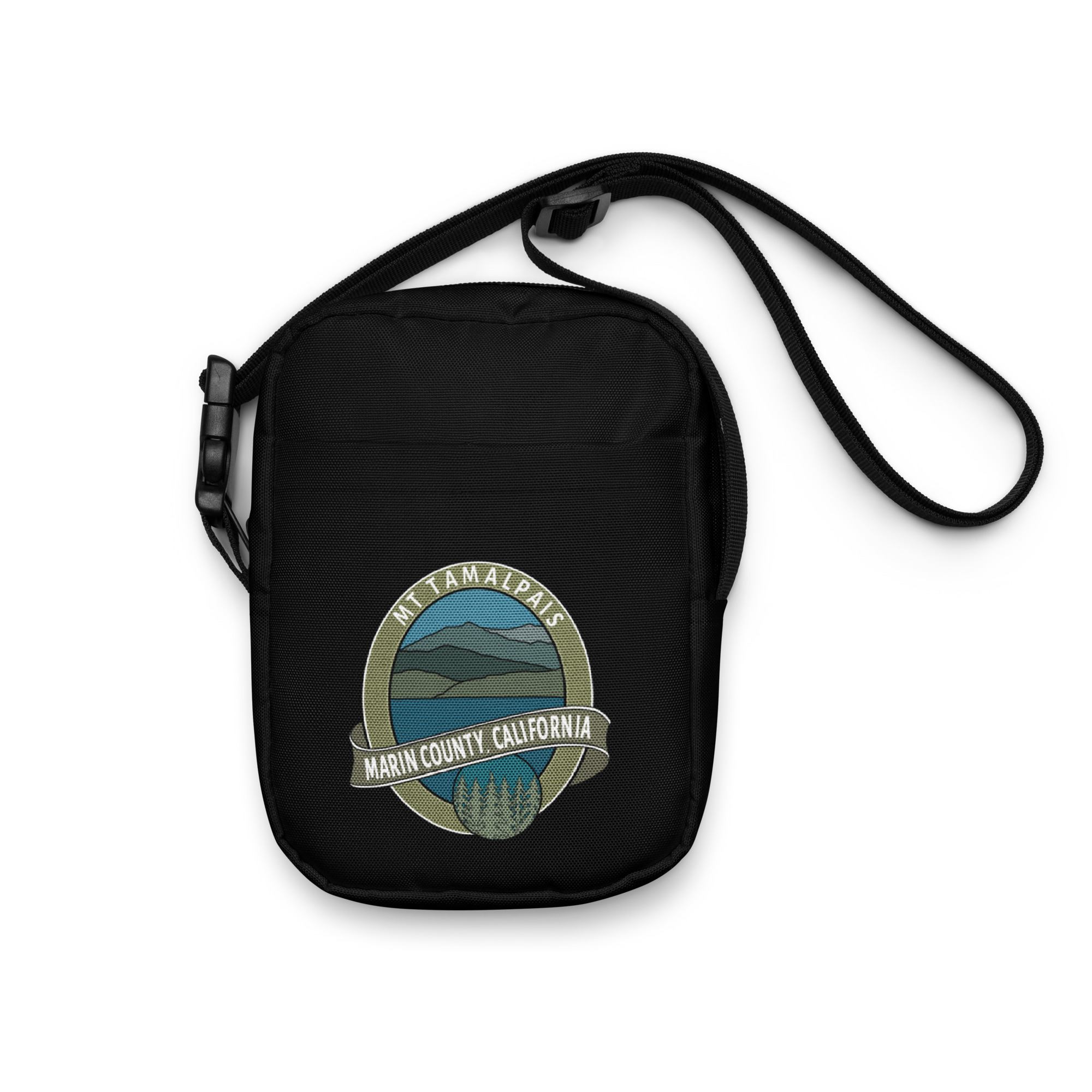 Utility crossbody bag Oval Mt Tamalpais Marin County California Collector's Design Black - Image 2