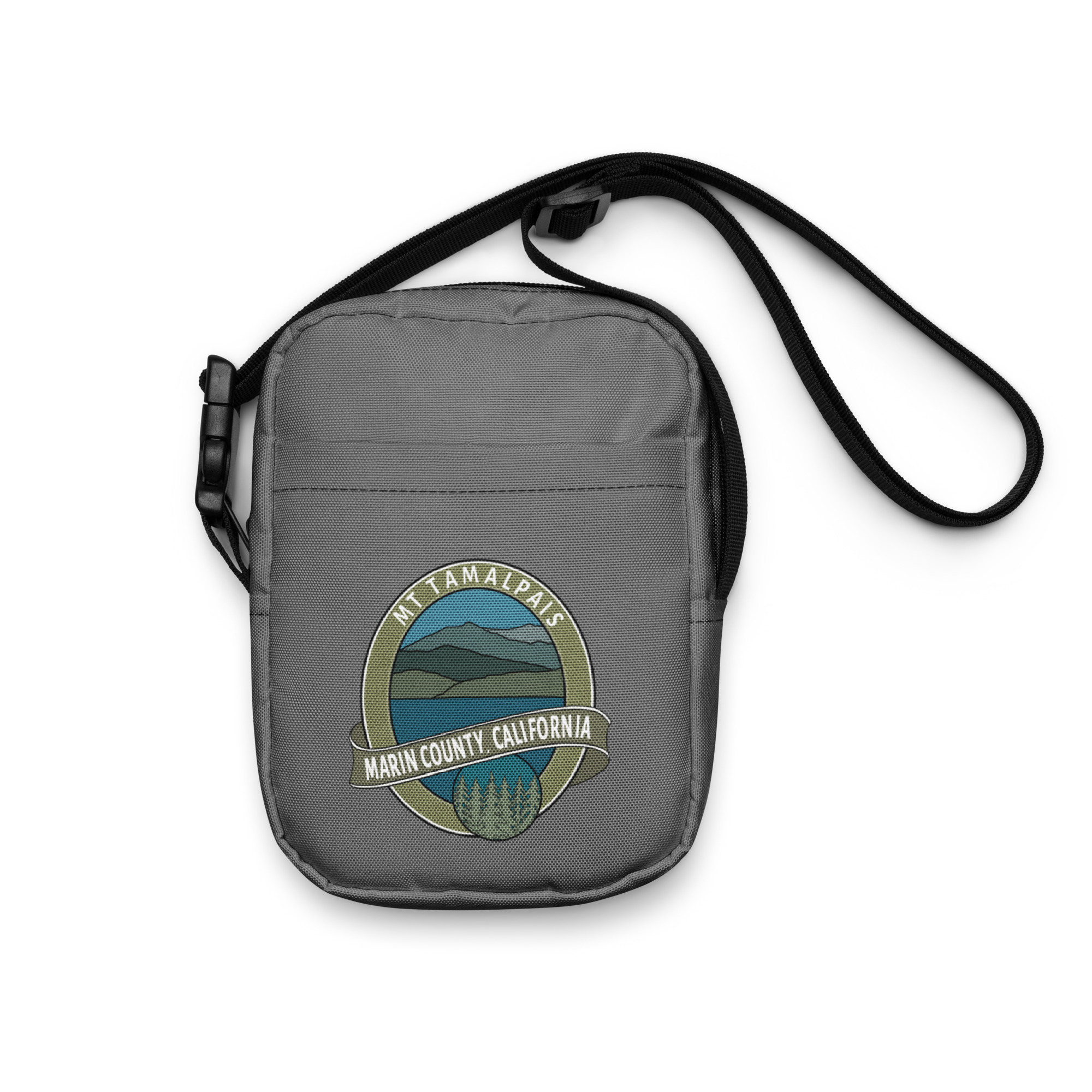 Utility crossbody bag Oval Mt Tamalpais Marin County California Collector's Design Gray - Image 2