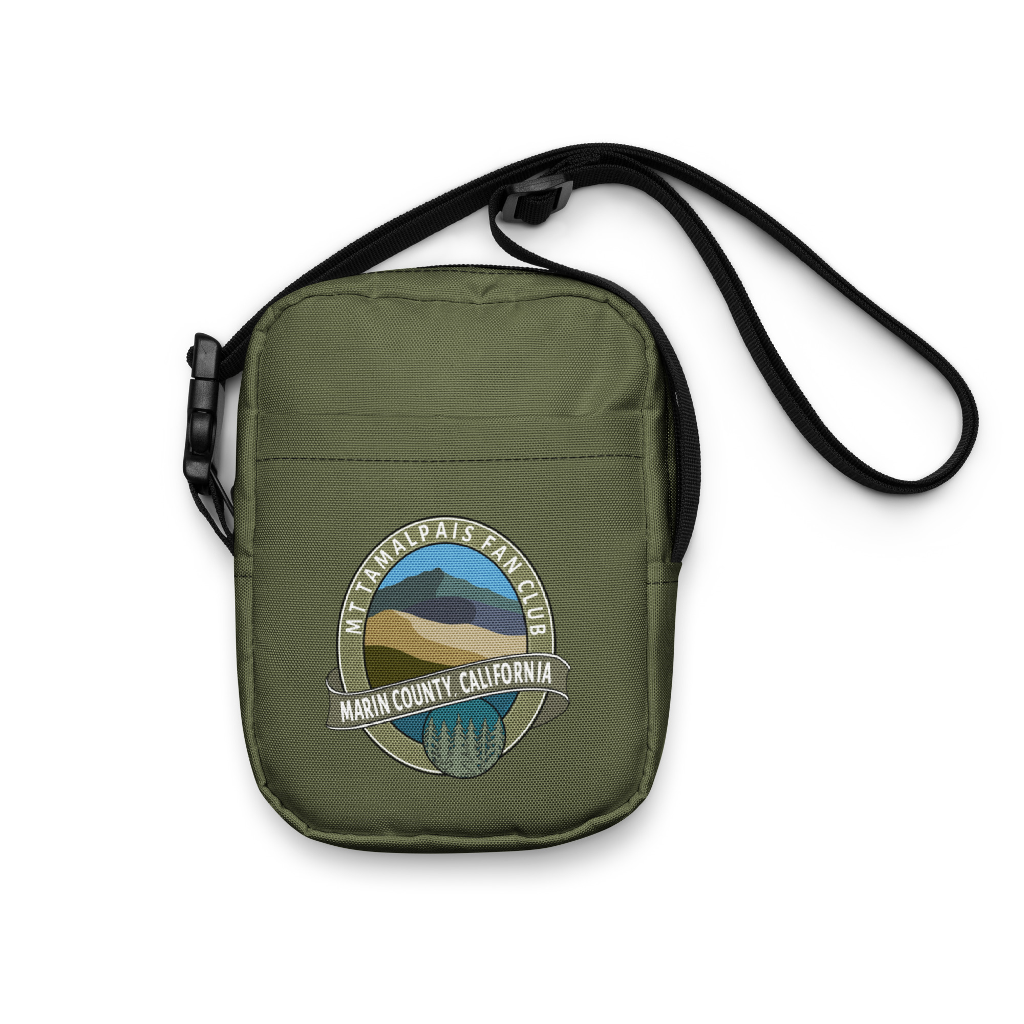 Utility crossbody bag Oval Mt Tamalpais Fan Club Marin County California Collector's Design Saratoga Green - Image 2