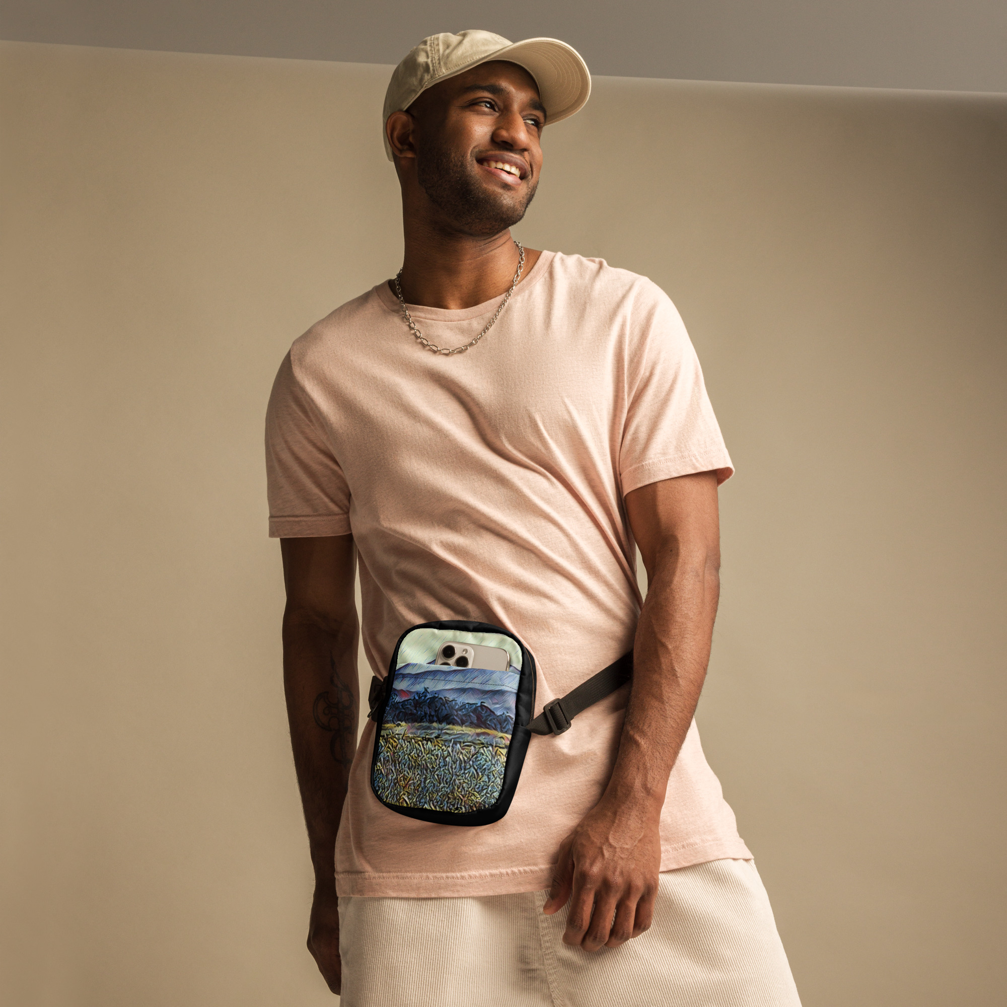 Utility crossbody bag / Hip pack Mt Tamalpais Sonoma County Enhanced - Image 7