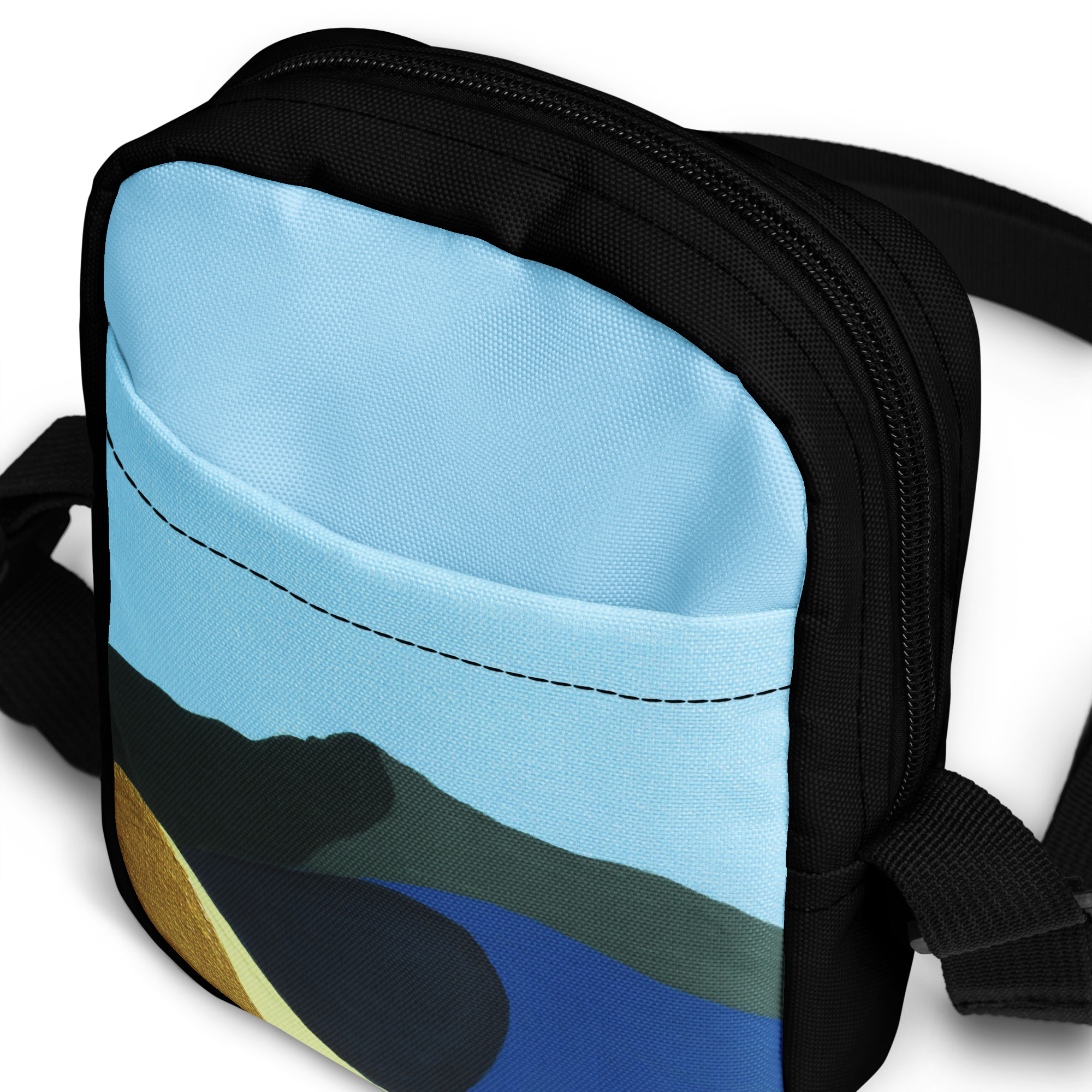 Utility crossbody bag / Hip Pack Colors of Mt Tamalpais Painting (print) - Image 4