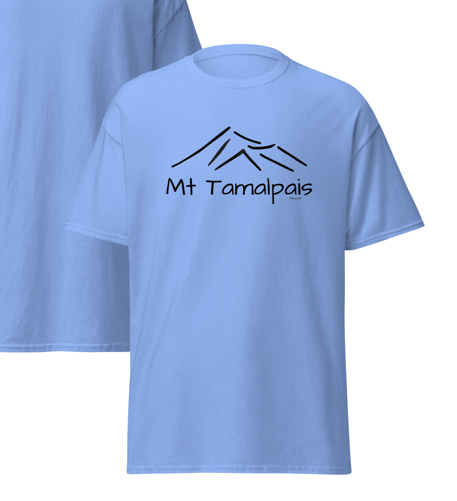 Unisex classic tee T-shirt Mt Tamalpais My Happy Place design - select color - Image 3