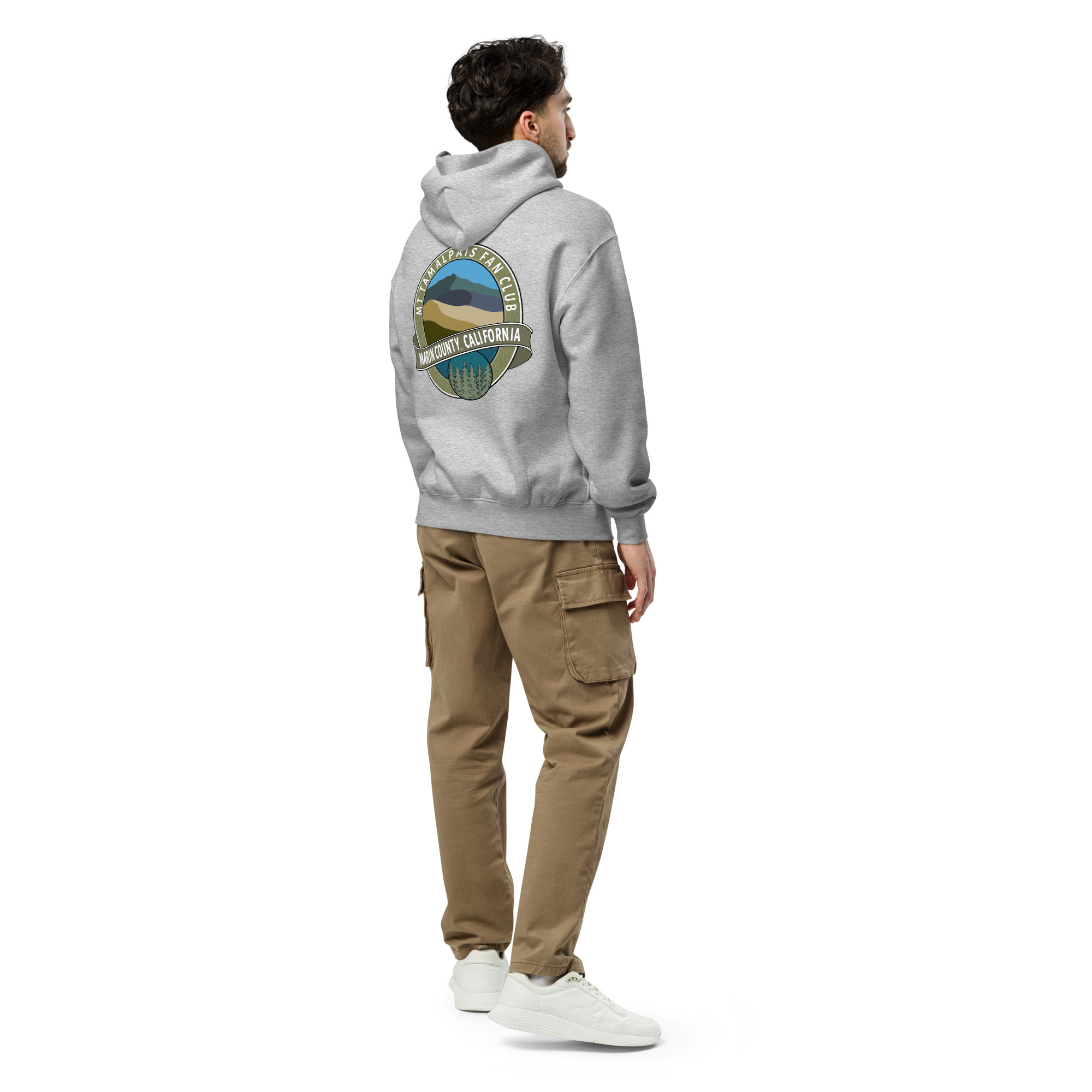 Oversized hoodie Oval Mt Tamalpais Fan Club Design Front chest and Back Unisex - Image 12